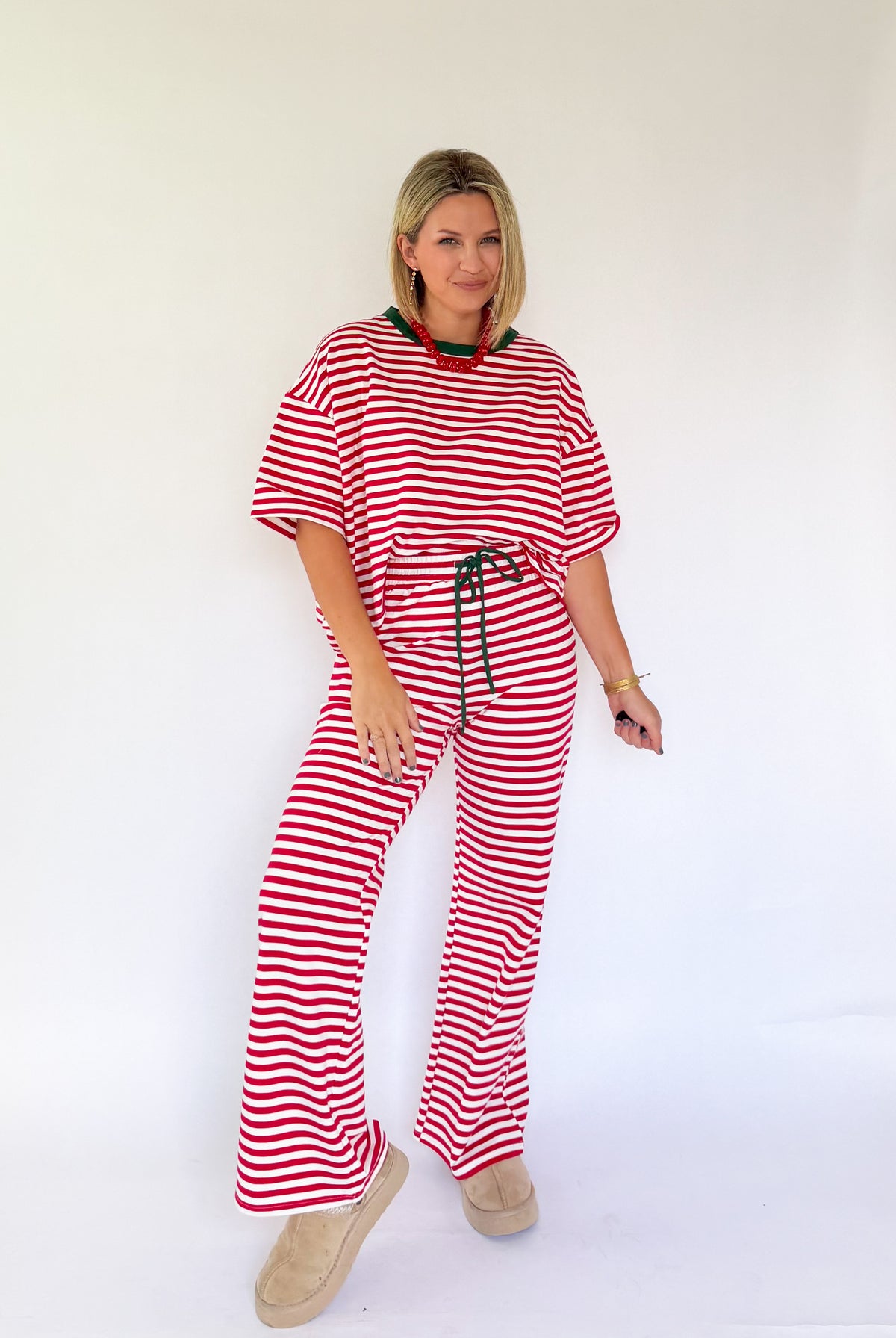 Bucketlist red & white stripe comfy set