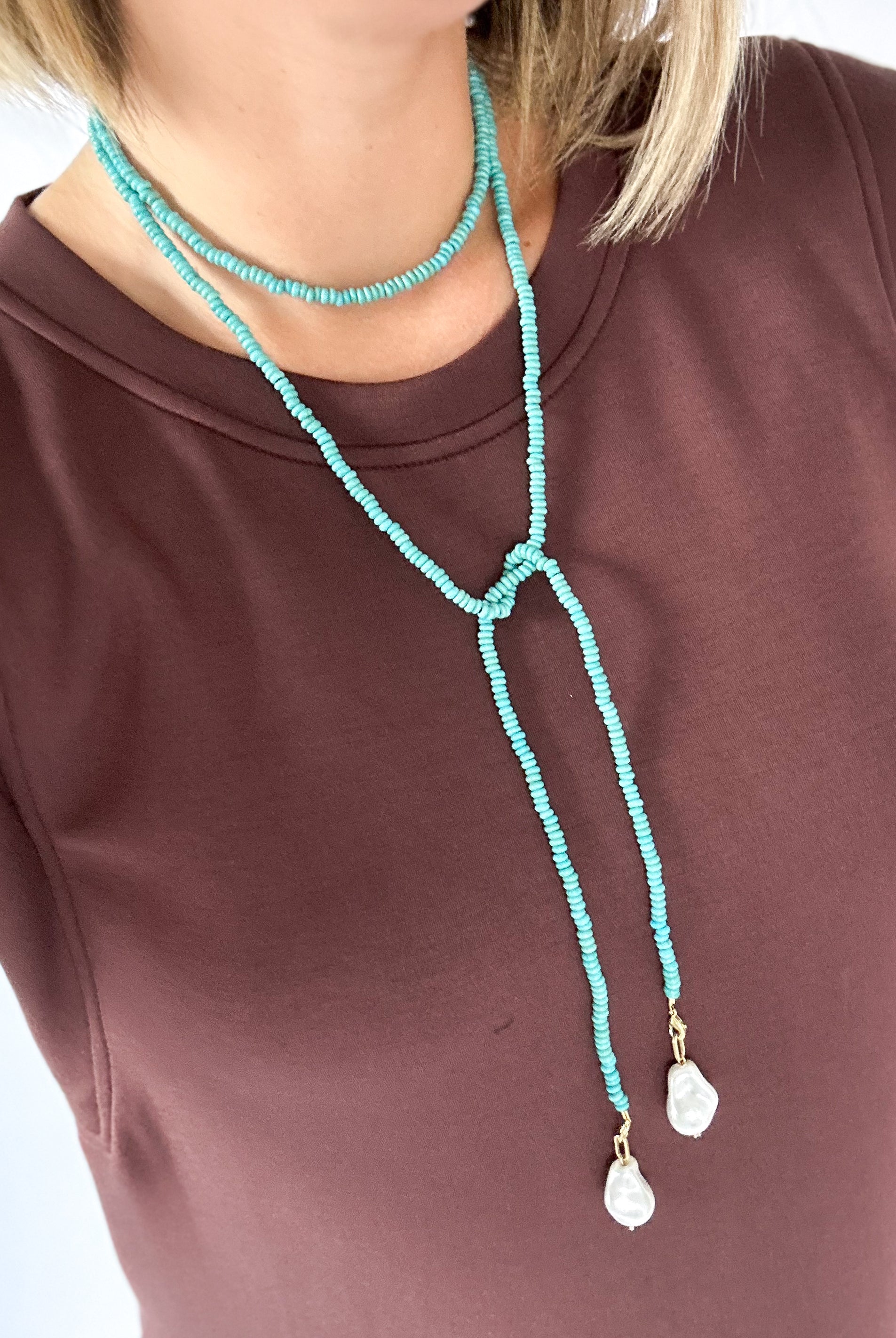 Beaded Wrap Necklace | Turquoise