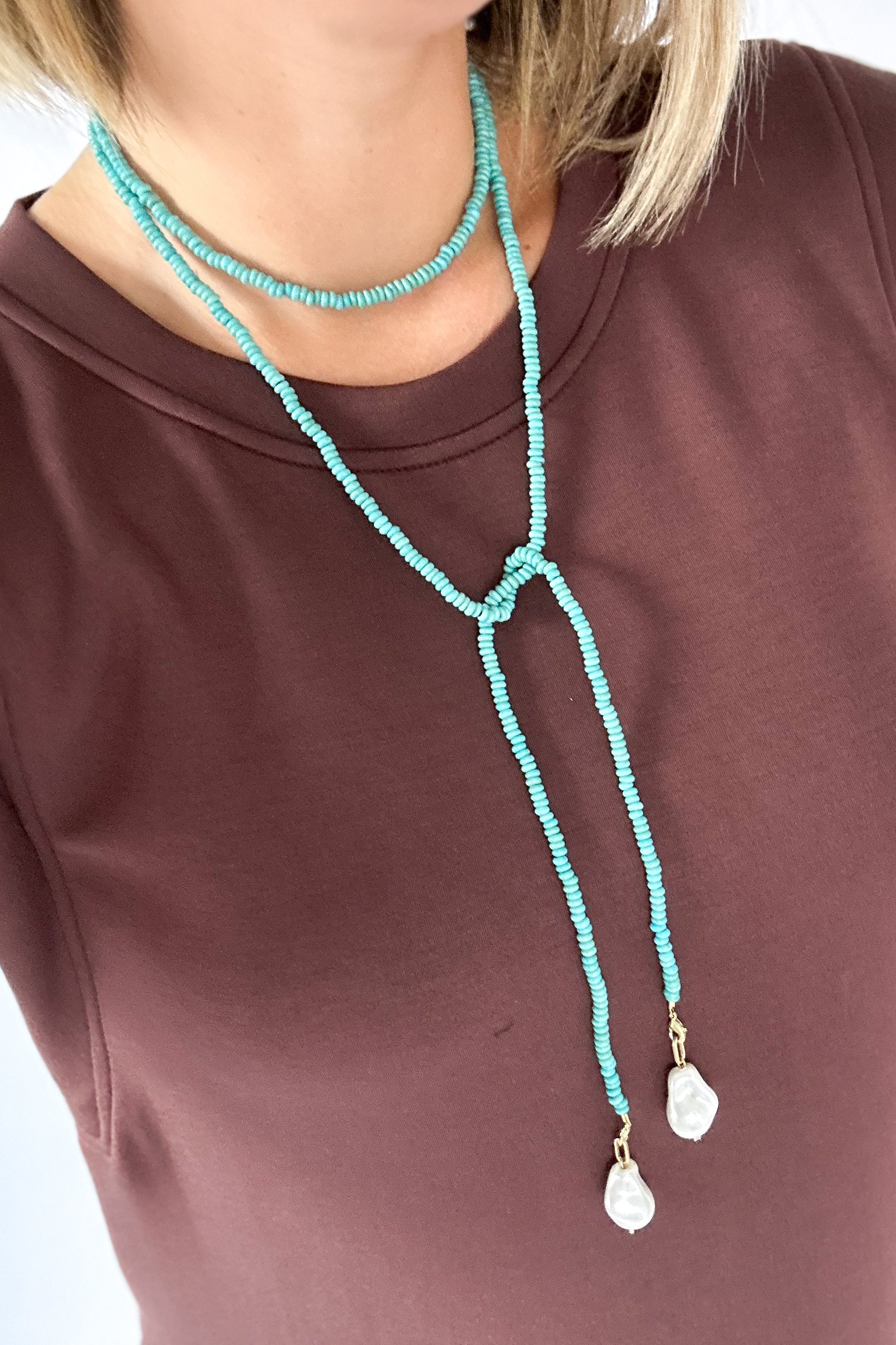 Beaded Wrap Necklace | Turquoise