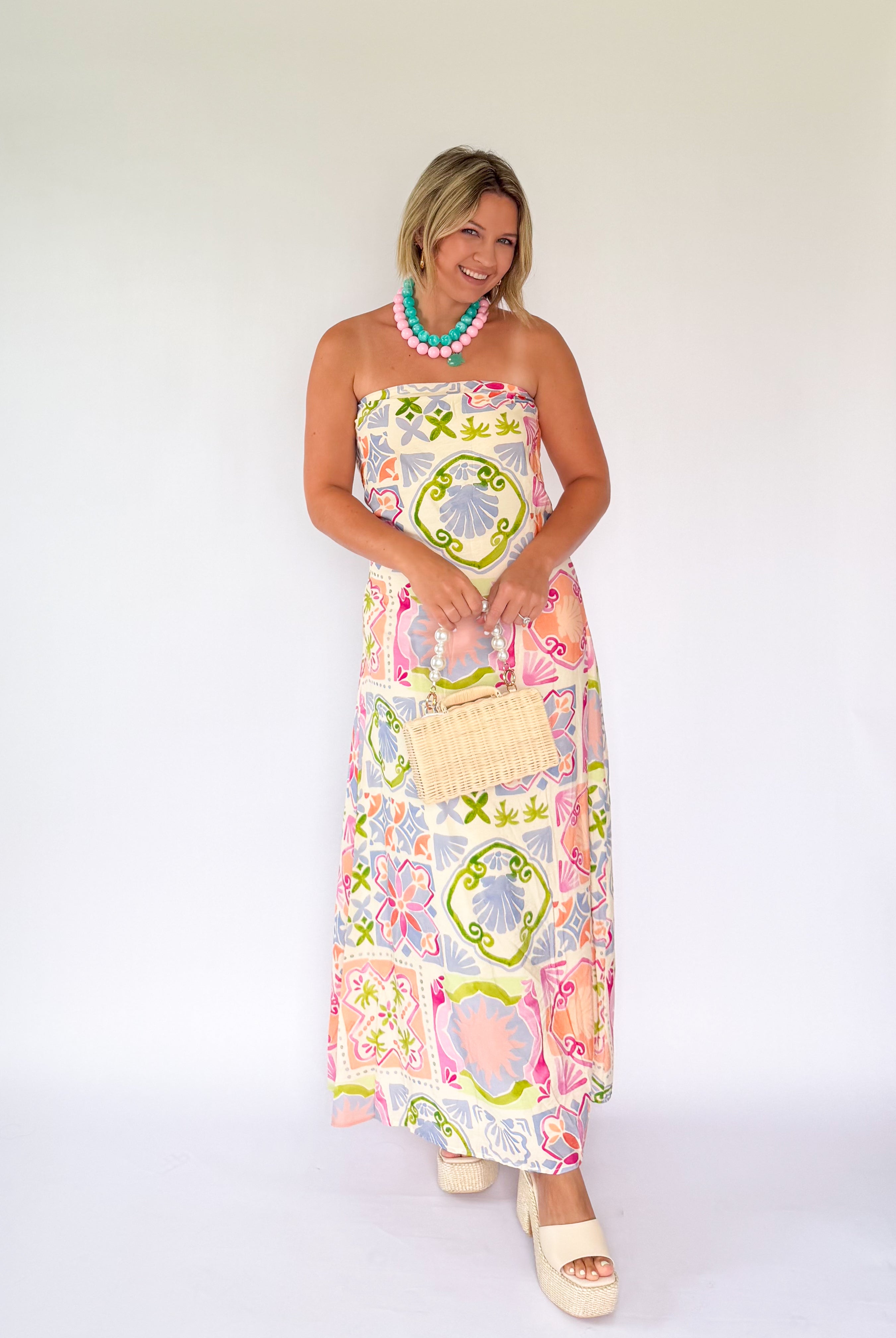 pretty follies summer print maxi dress