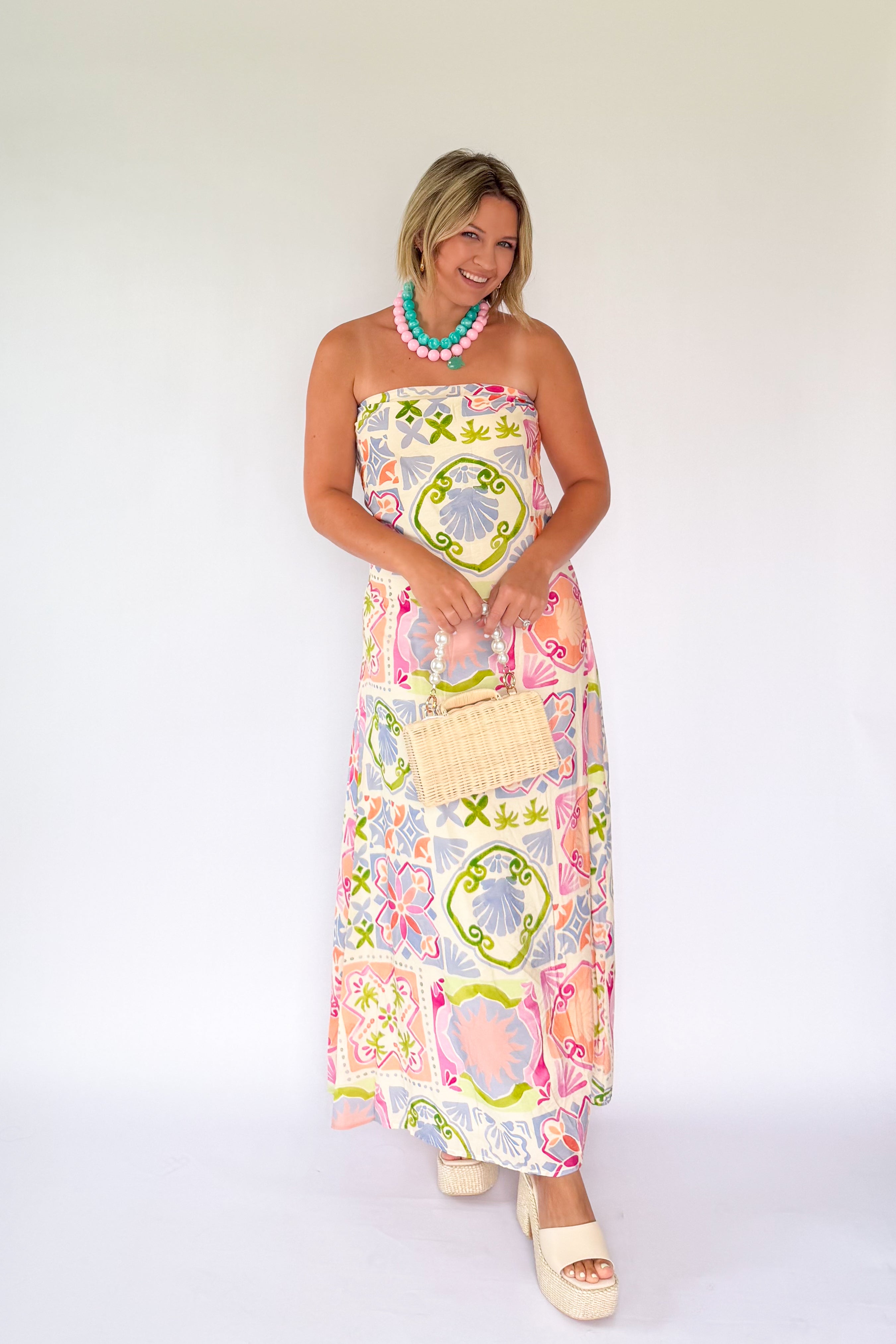 pretty follies summer print maxi dress