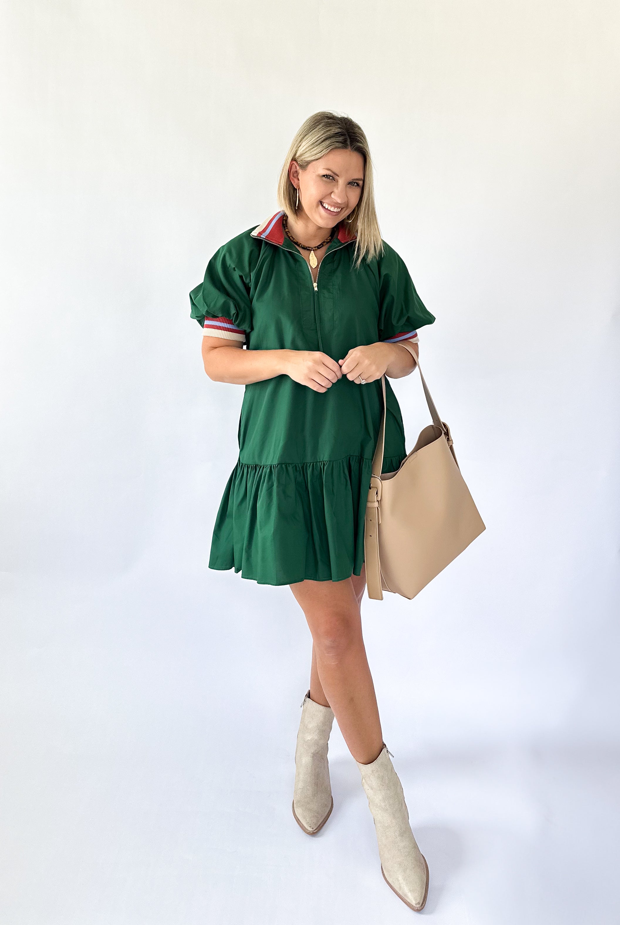 entro green mini dress