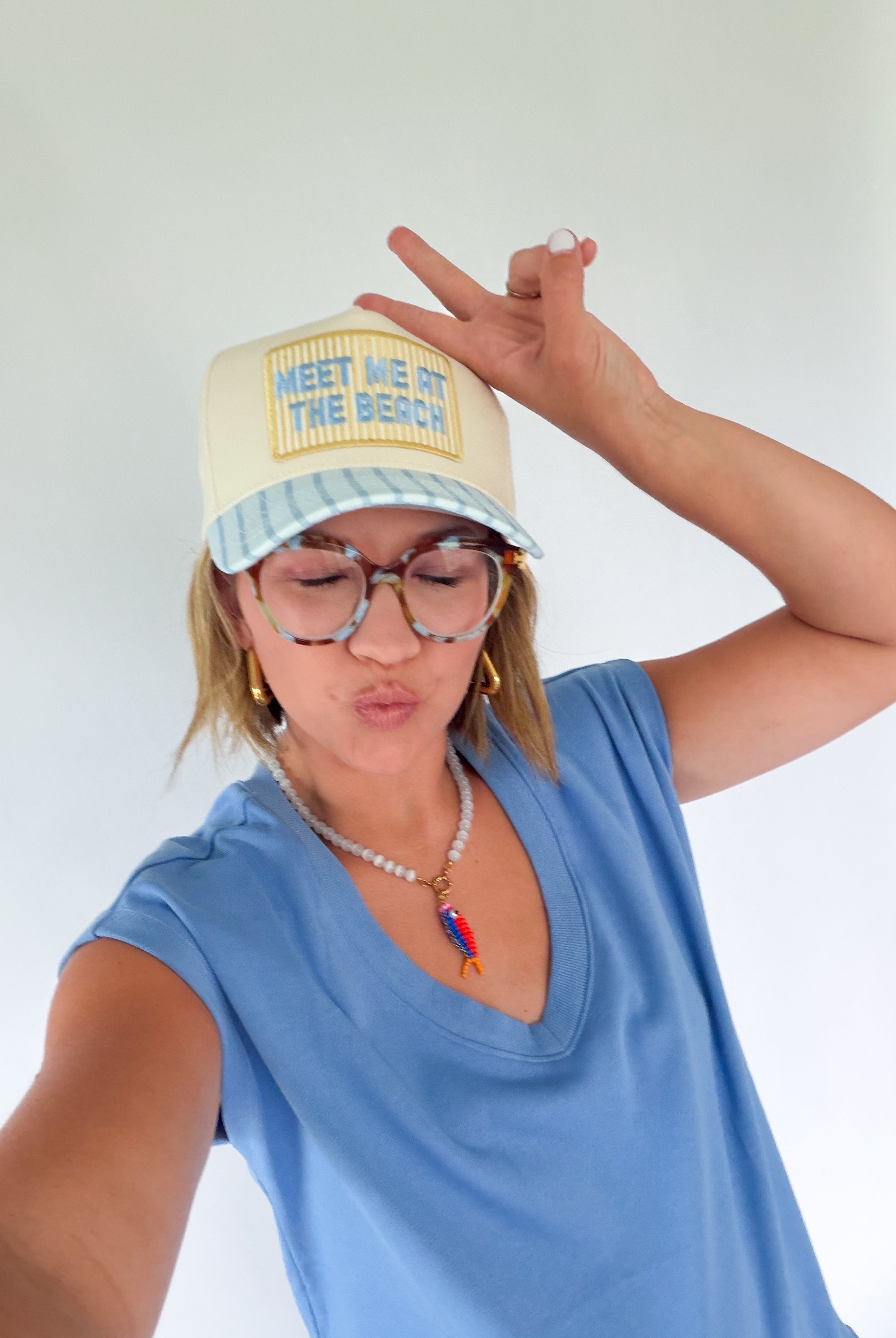 kenz kustoms Meet Me At The Beach Trucker Hat
