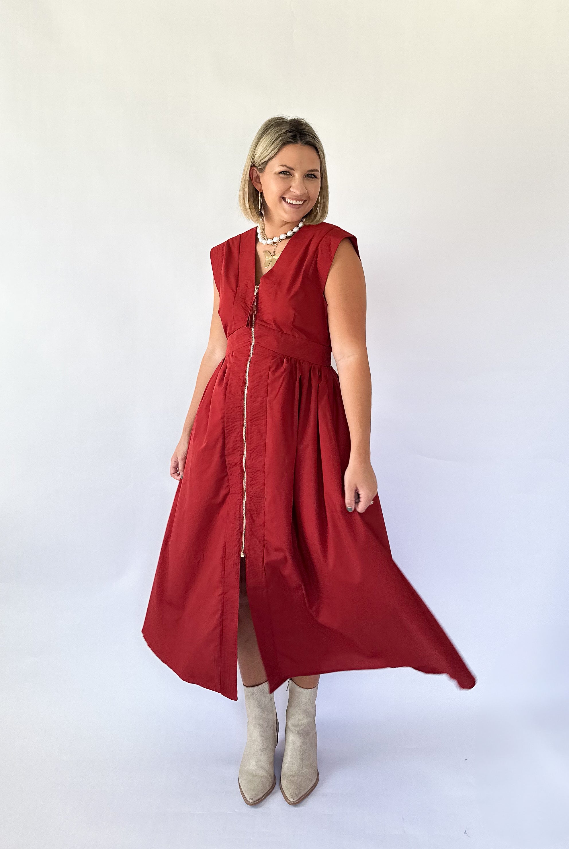entro brick maxi dress