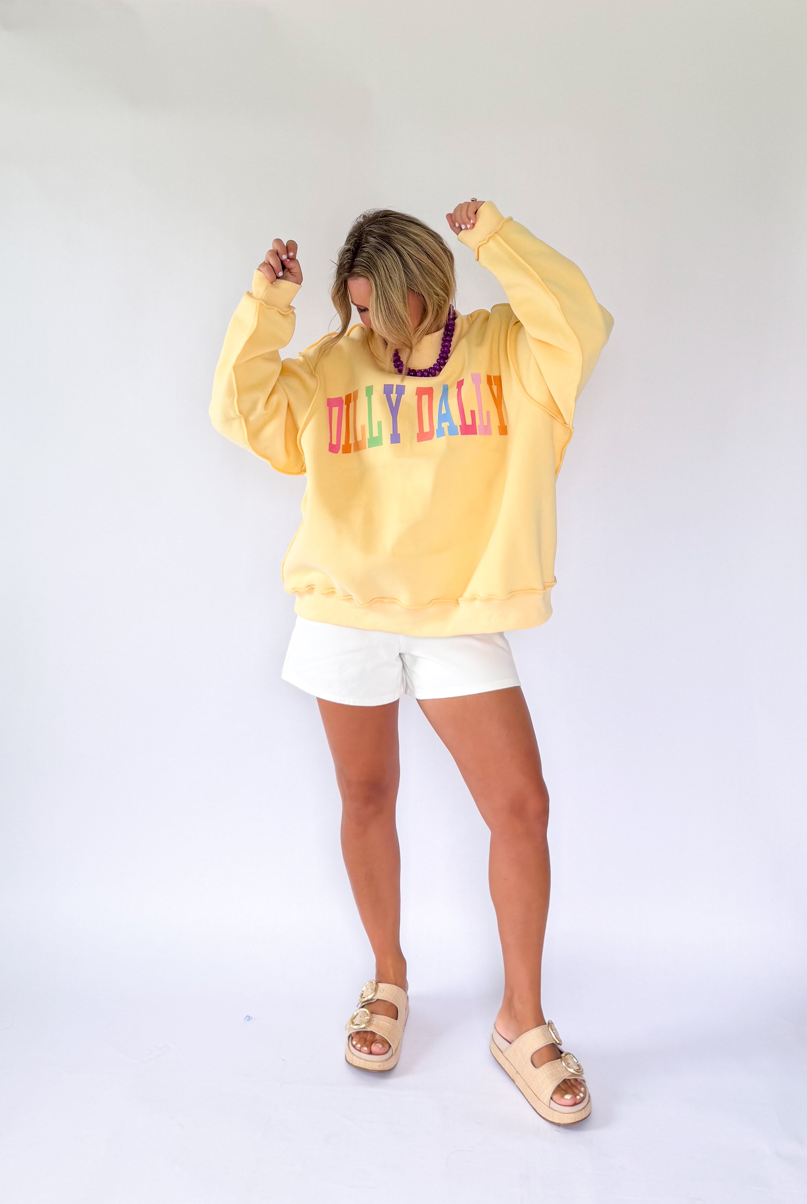 Bucketlist Dilly Dally Rainbow Reversible Mockneck