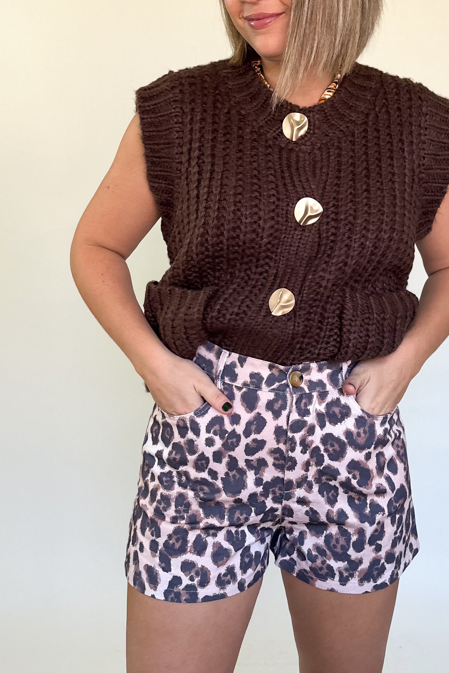 Leopard Denim Short By Karlie