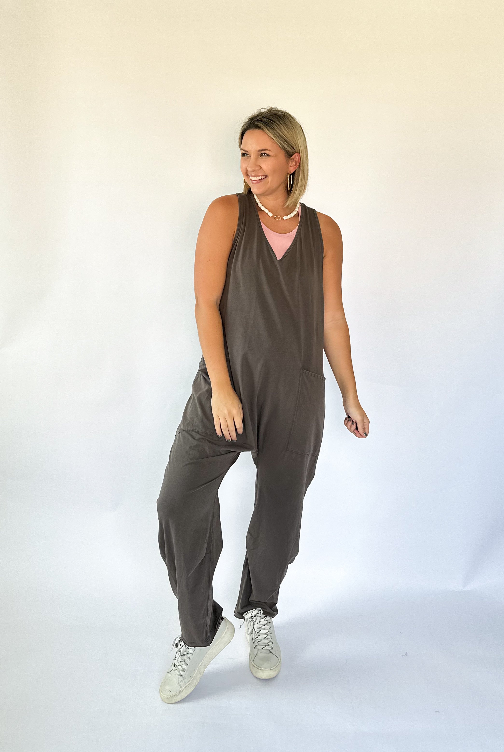 wishlist charcoal gray jumpsuit