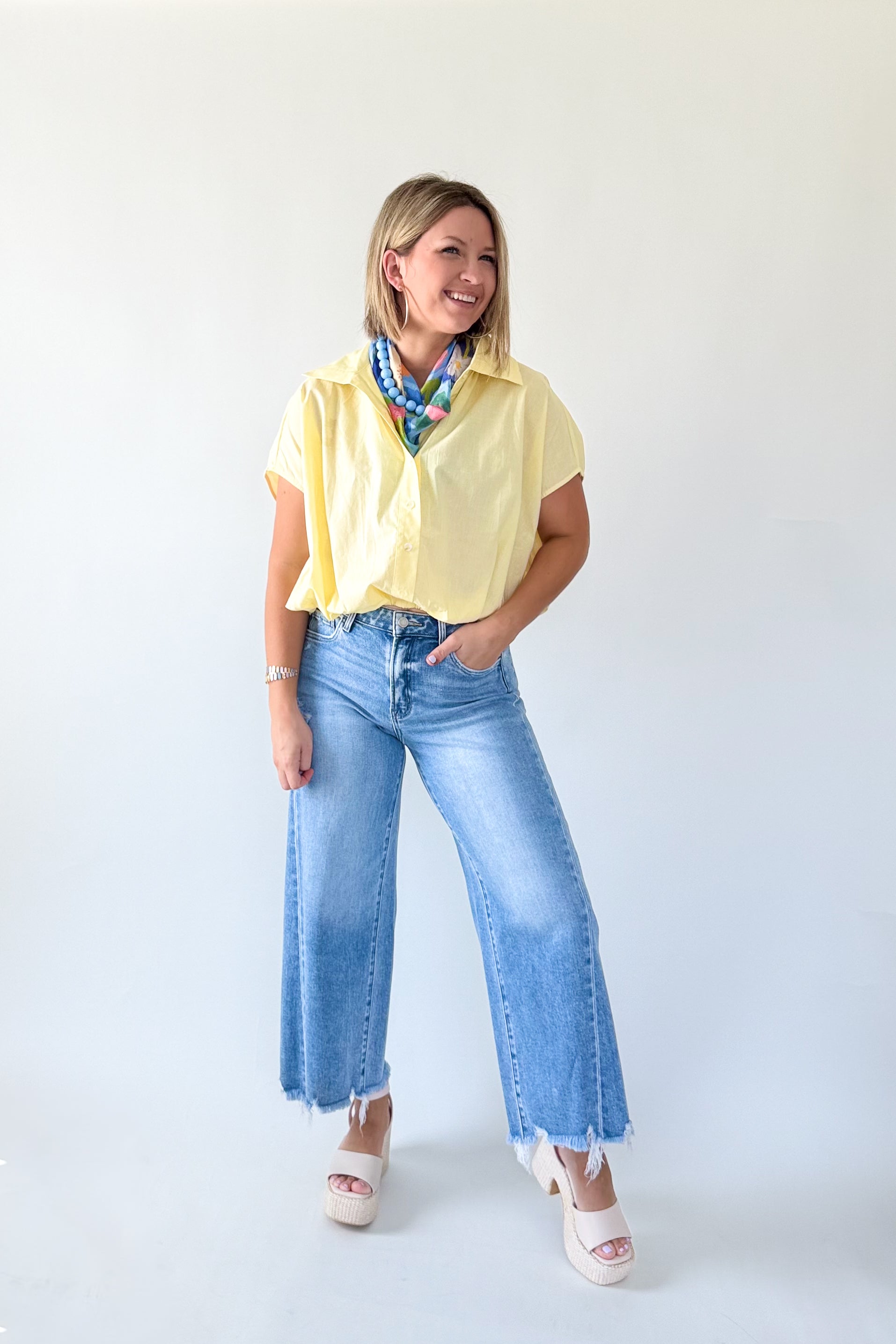 wishlist lemon button down top