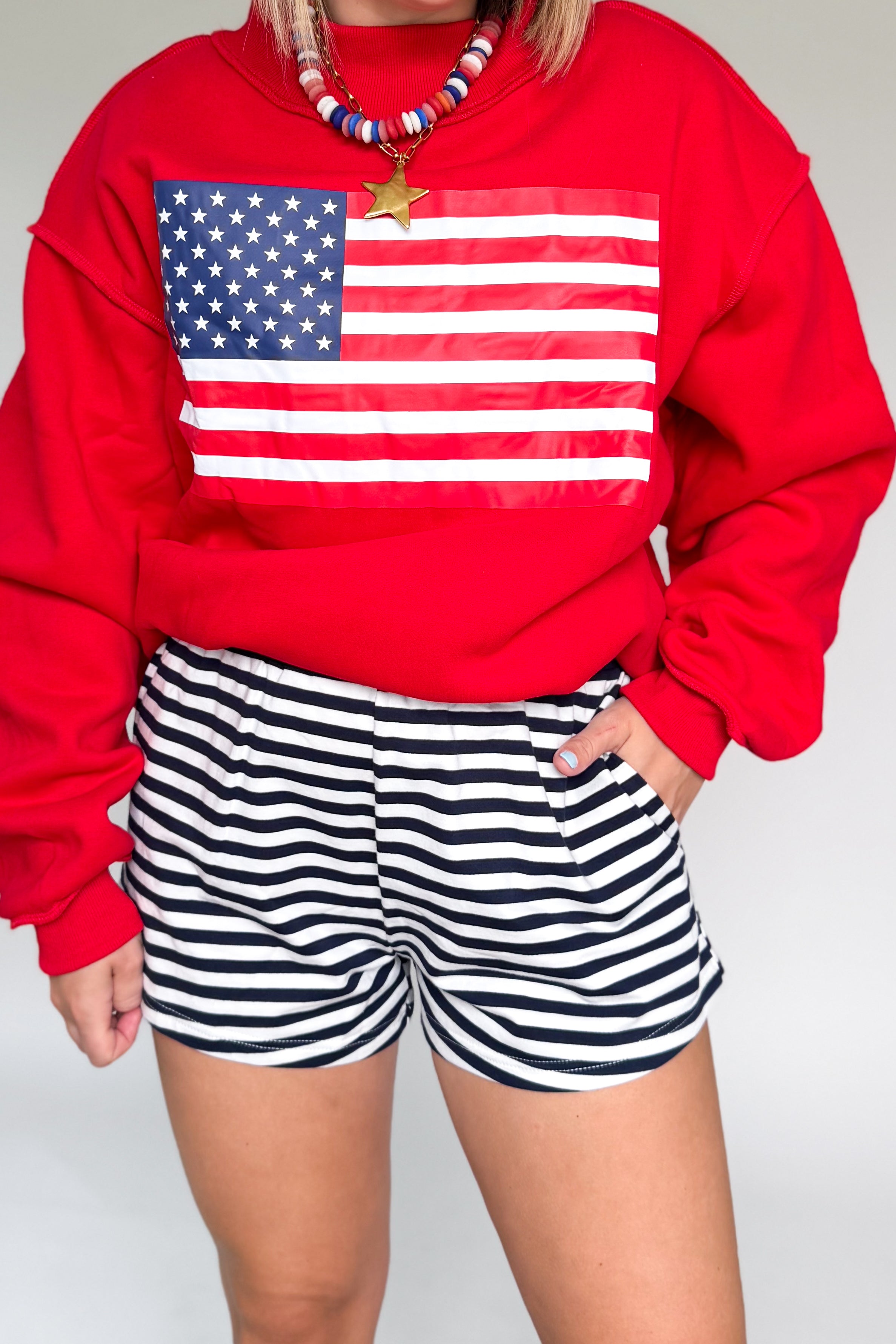BUCKETLIST NAVY & WHITE STRIPE SHORTS