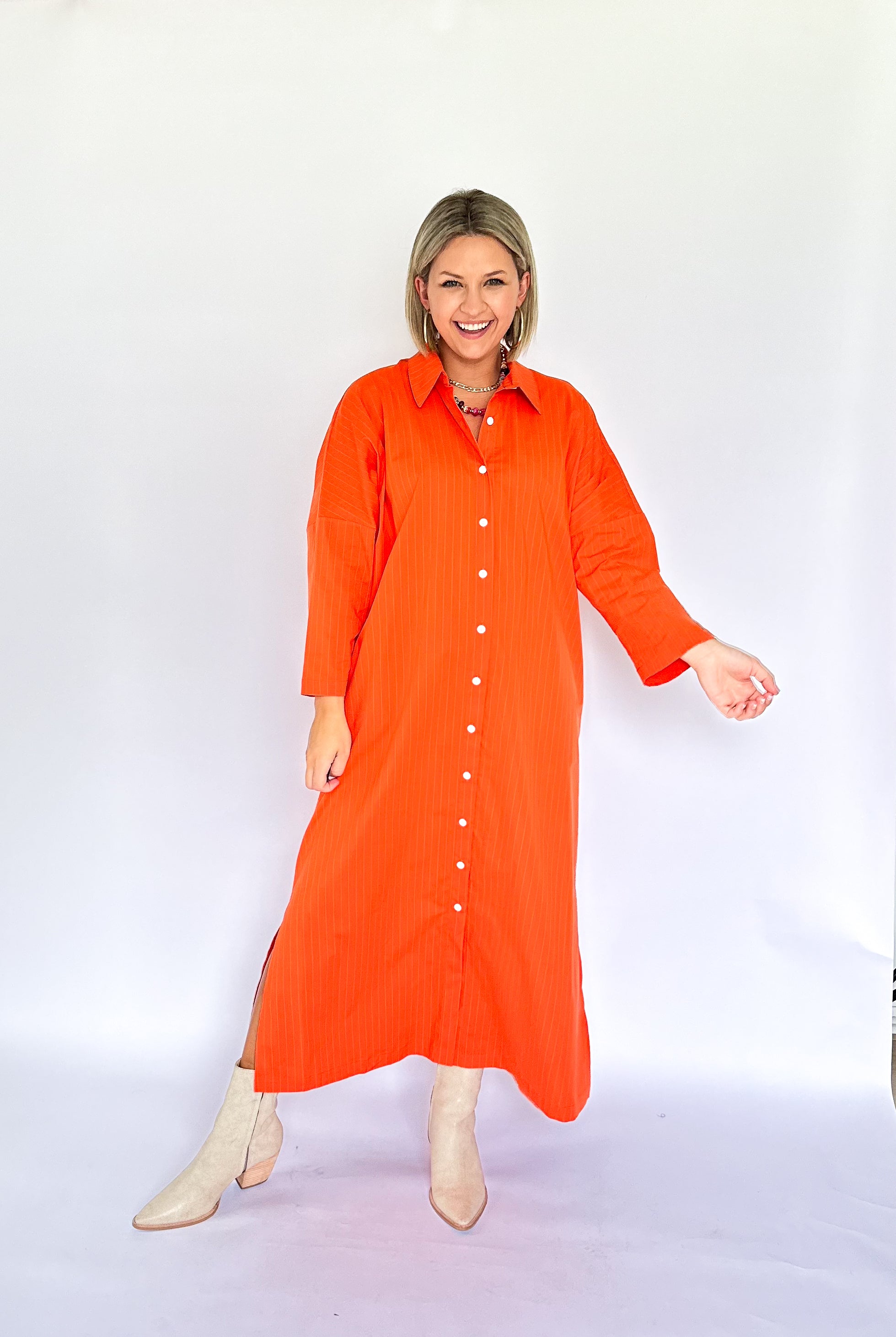 adrienne orange maxi dress