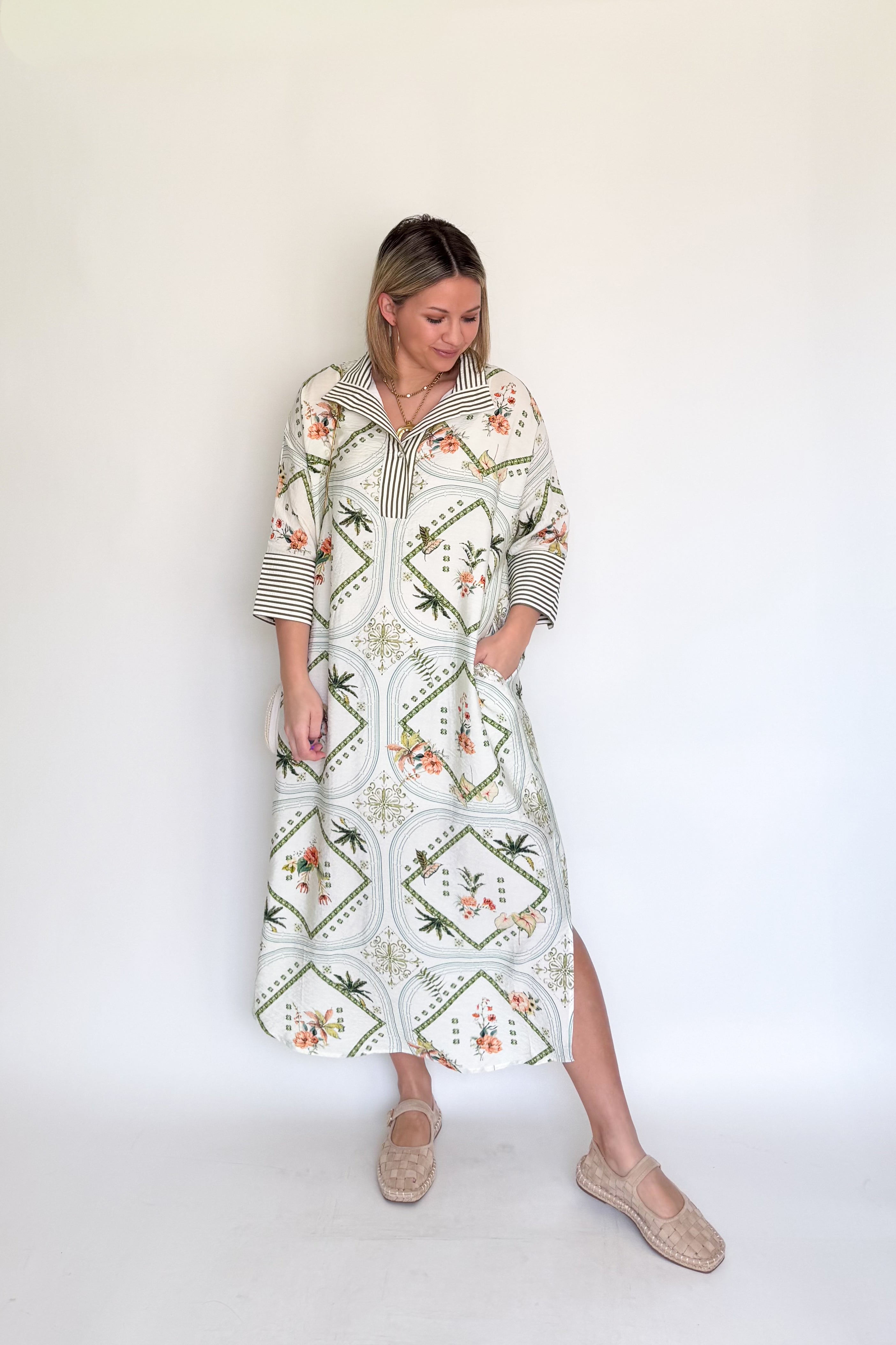 entro printed maxi dress