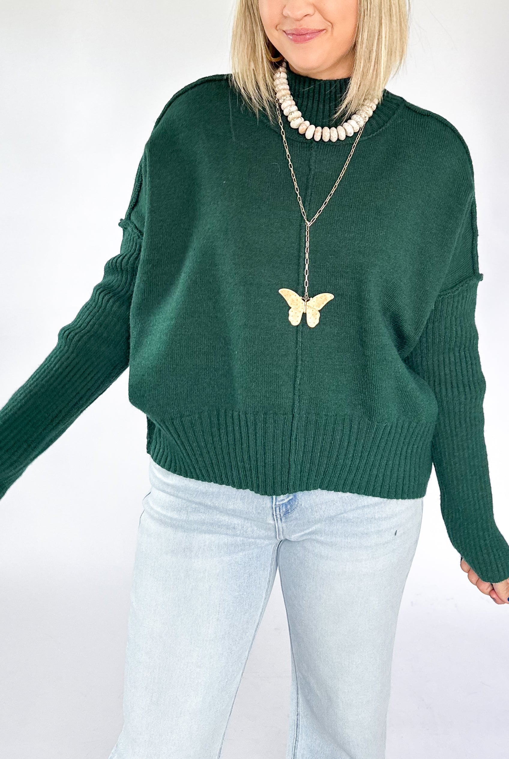 entro hunter green sweater
