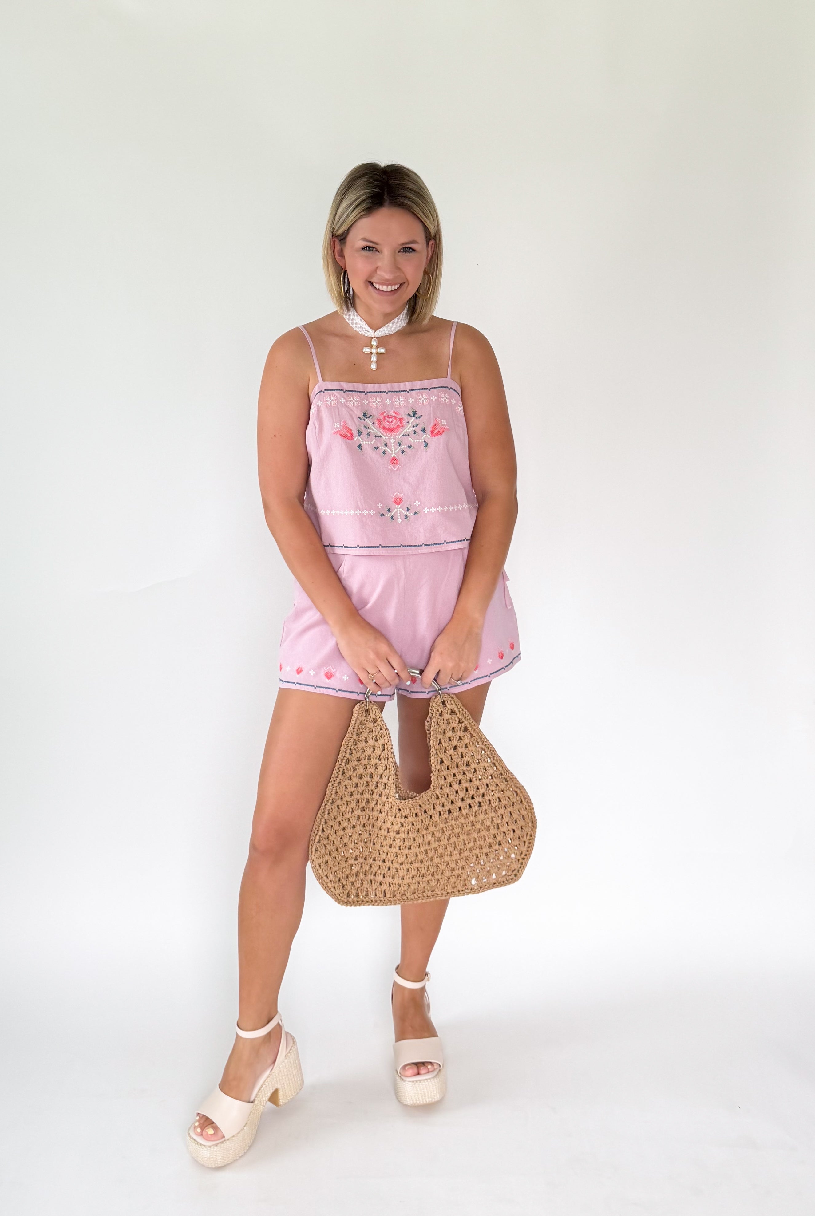 mable lilac embroidered set