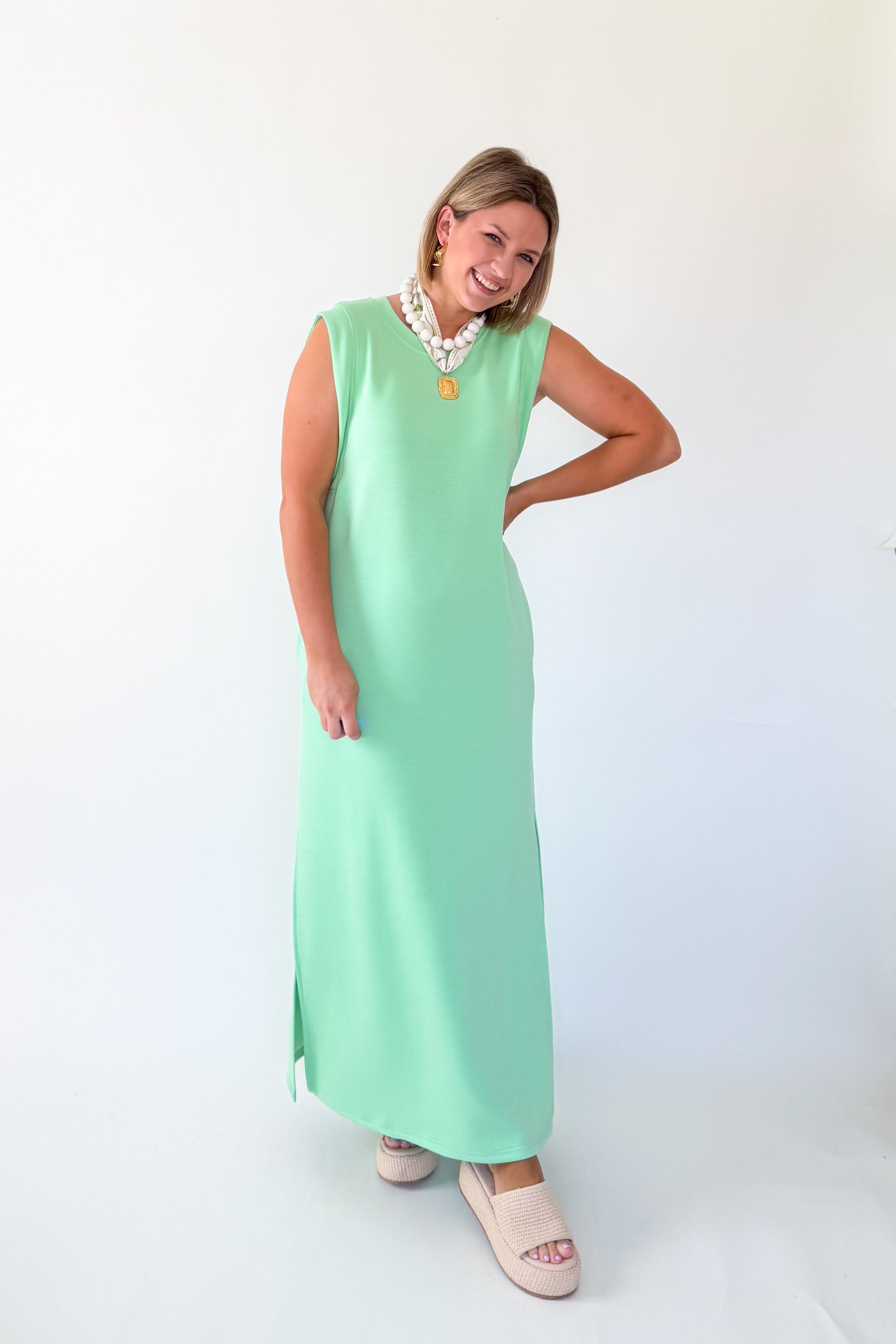 entro mint scuba maxi dress