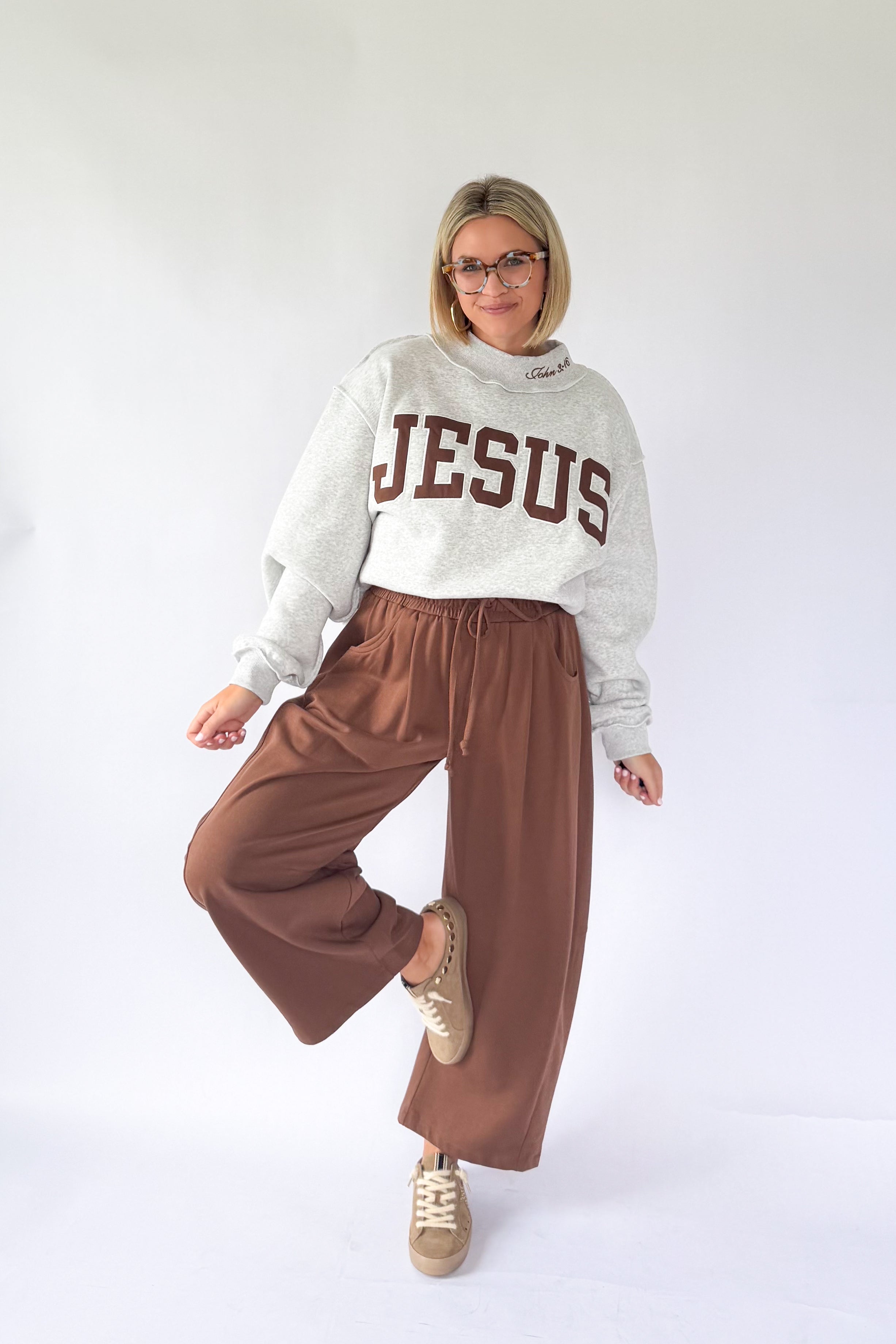 mittoshop brown barrel pants