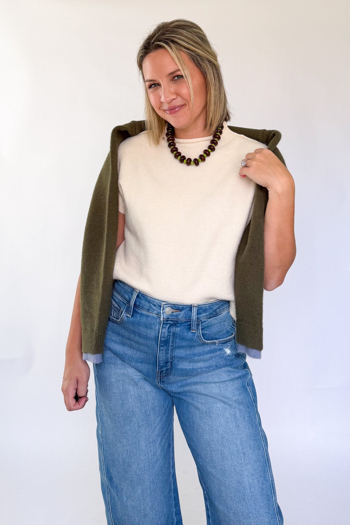 entro ivory sleeveless sweater