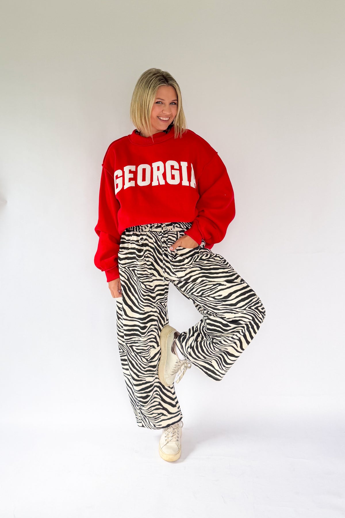 mittoshop black and white zebra barrel pant