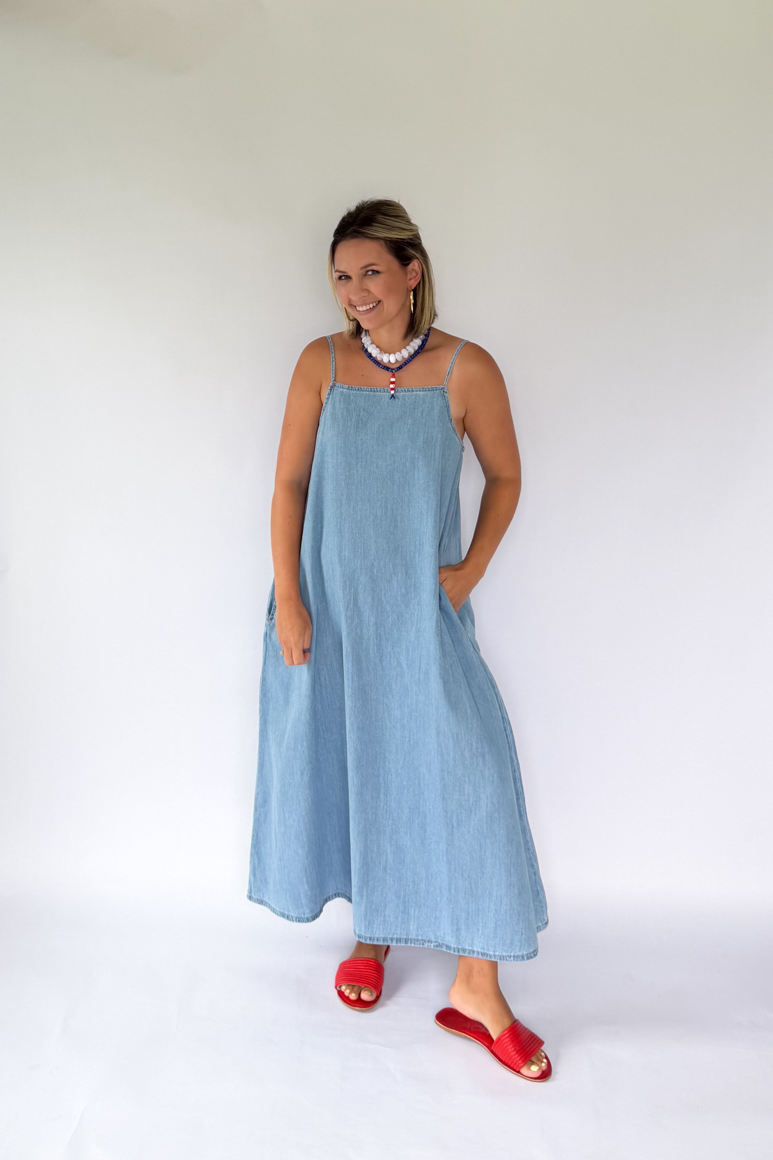 wishlist denim maxi dress
