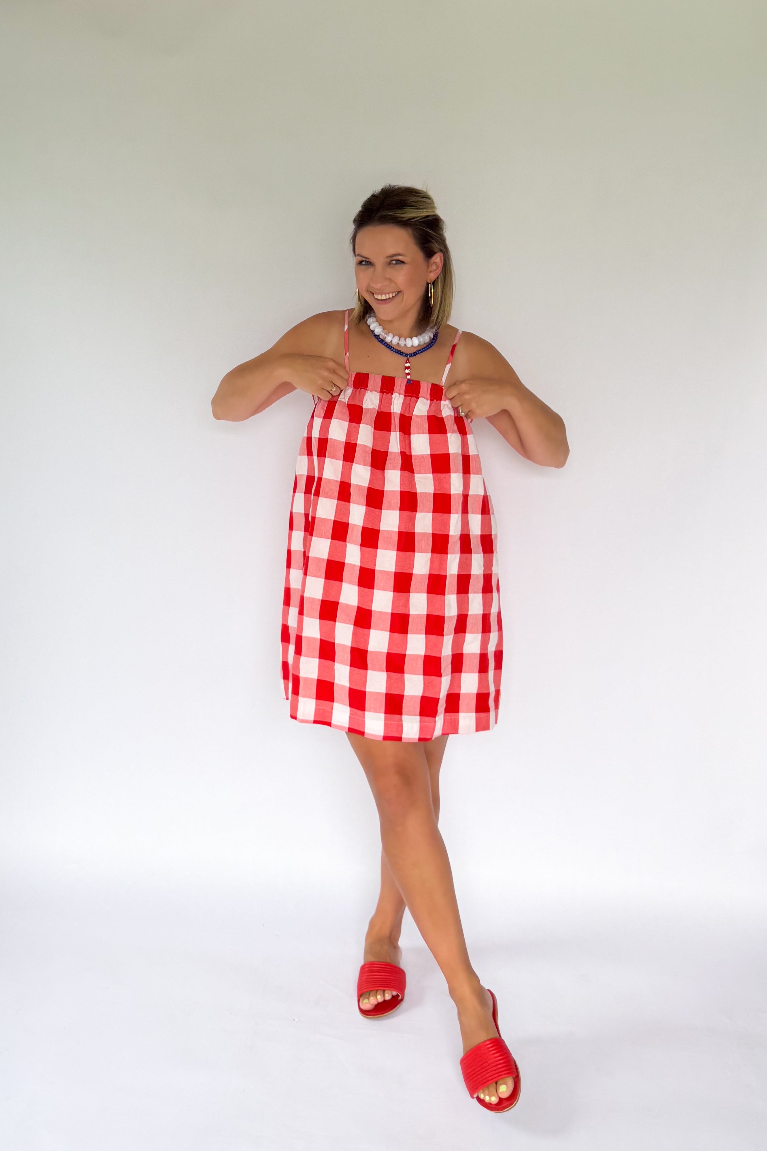wishlist red gingham mini dress