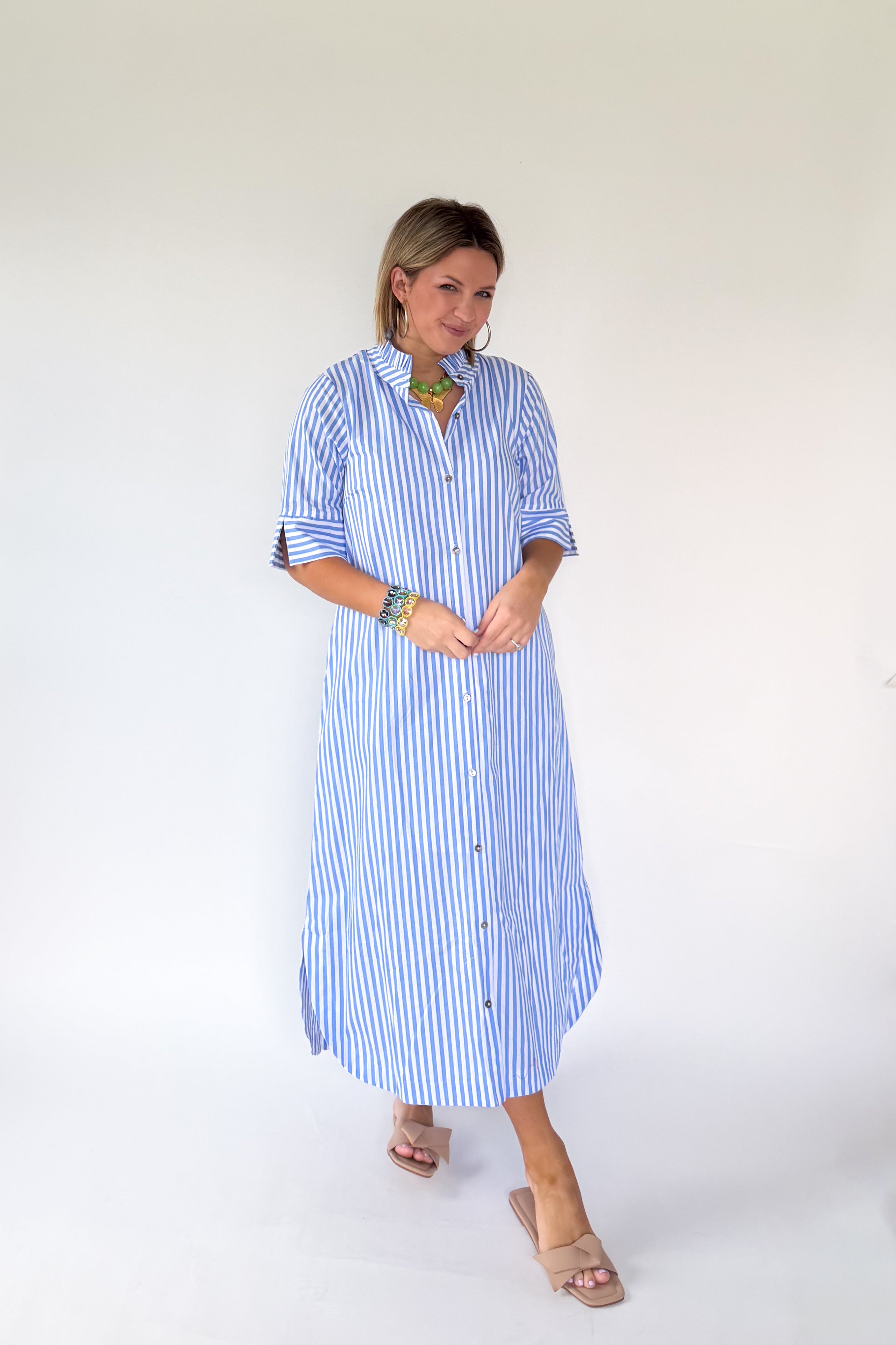 entro blue and white stripe maxi