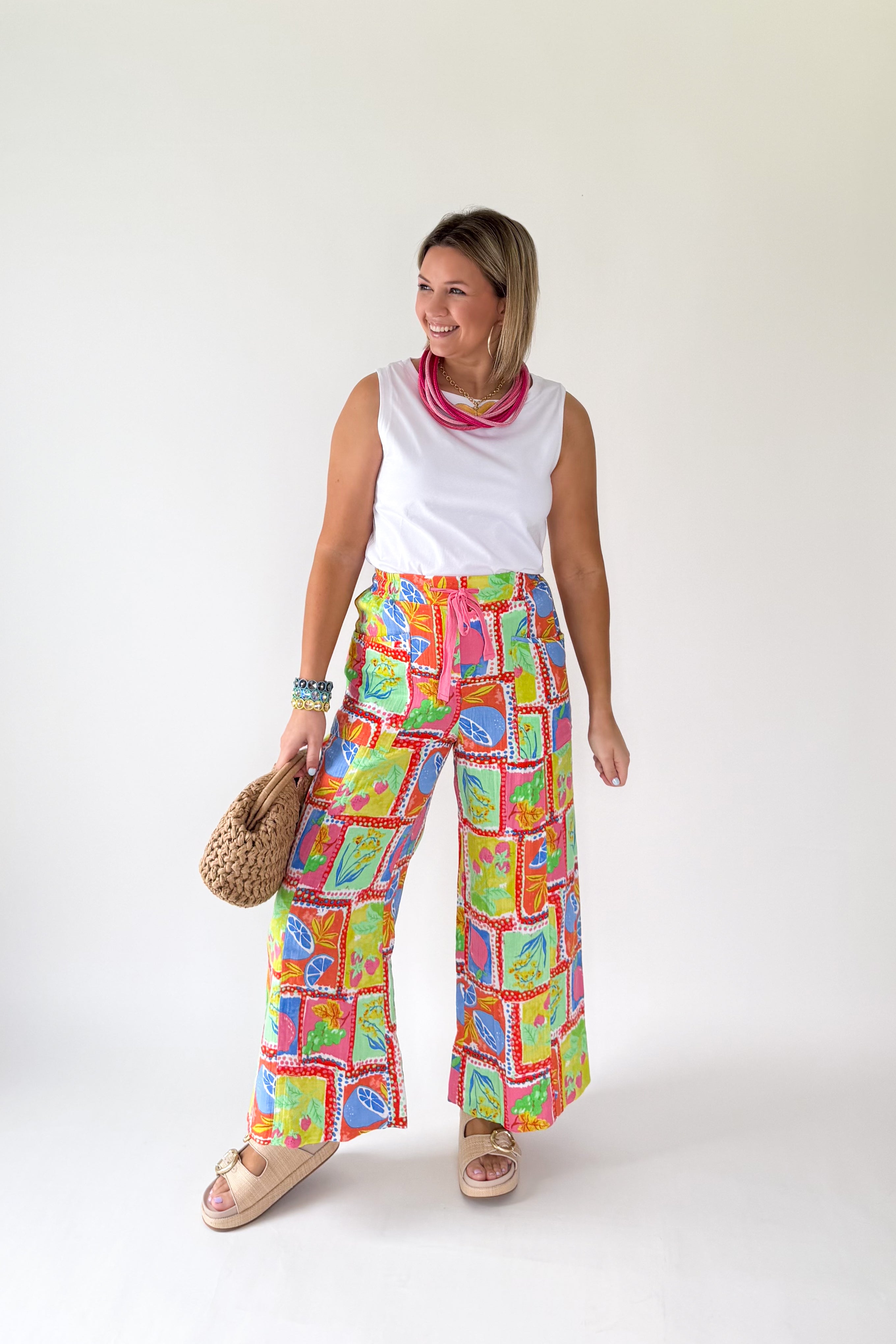 Fruit Gauze Smock Pant By Karlie