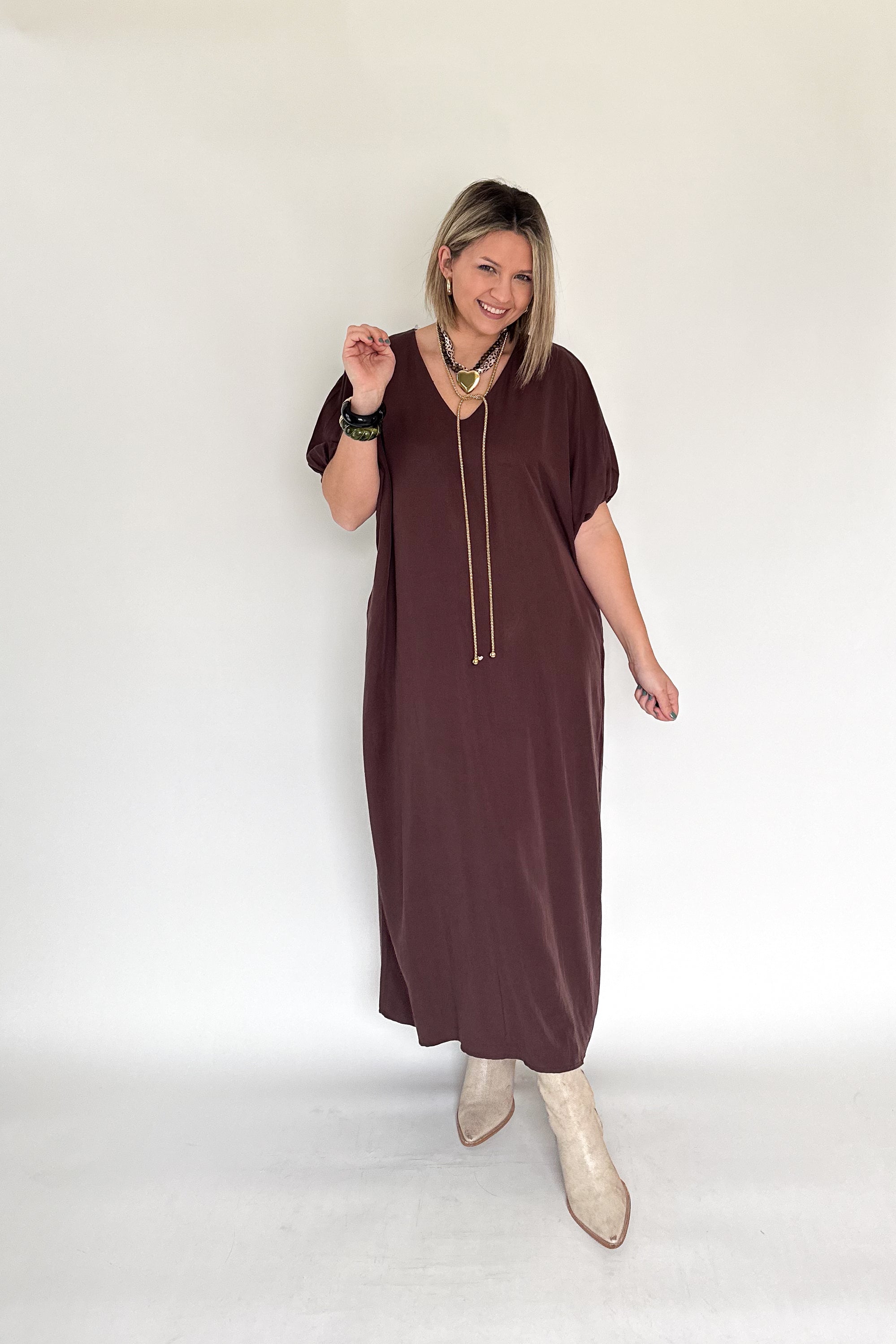 entro brown maxi dress