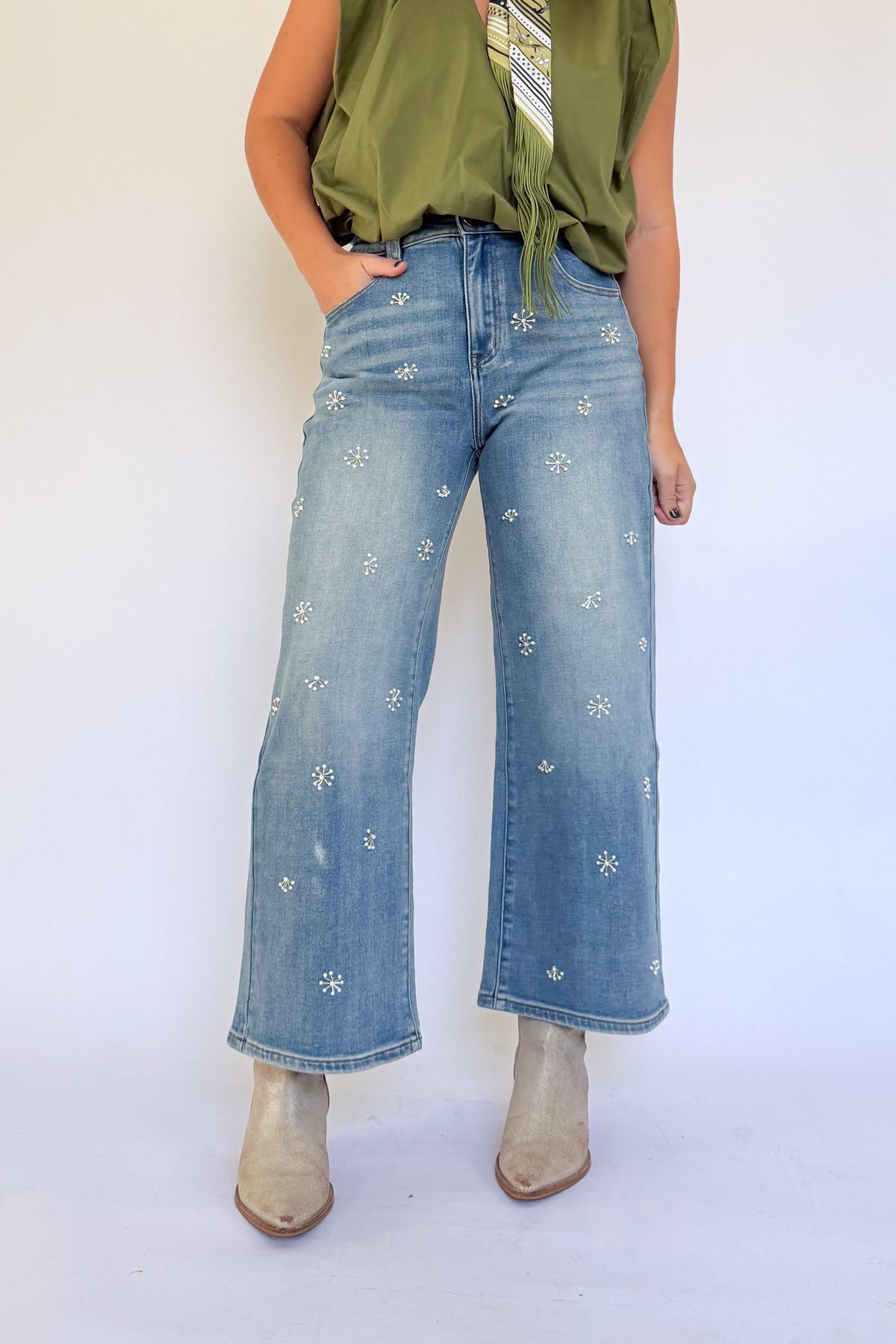 Denim Pearl Novelty Jean By Karlie