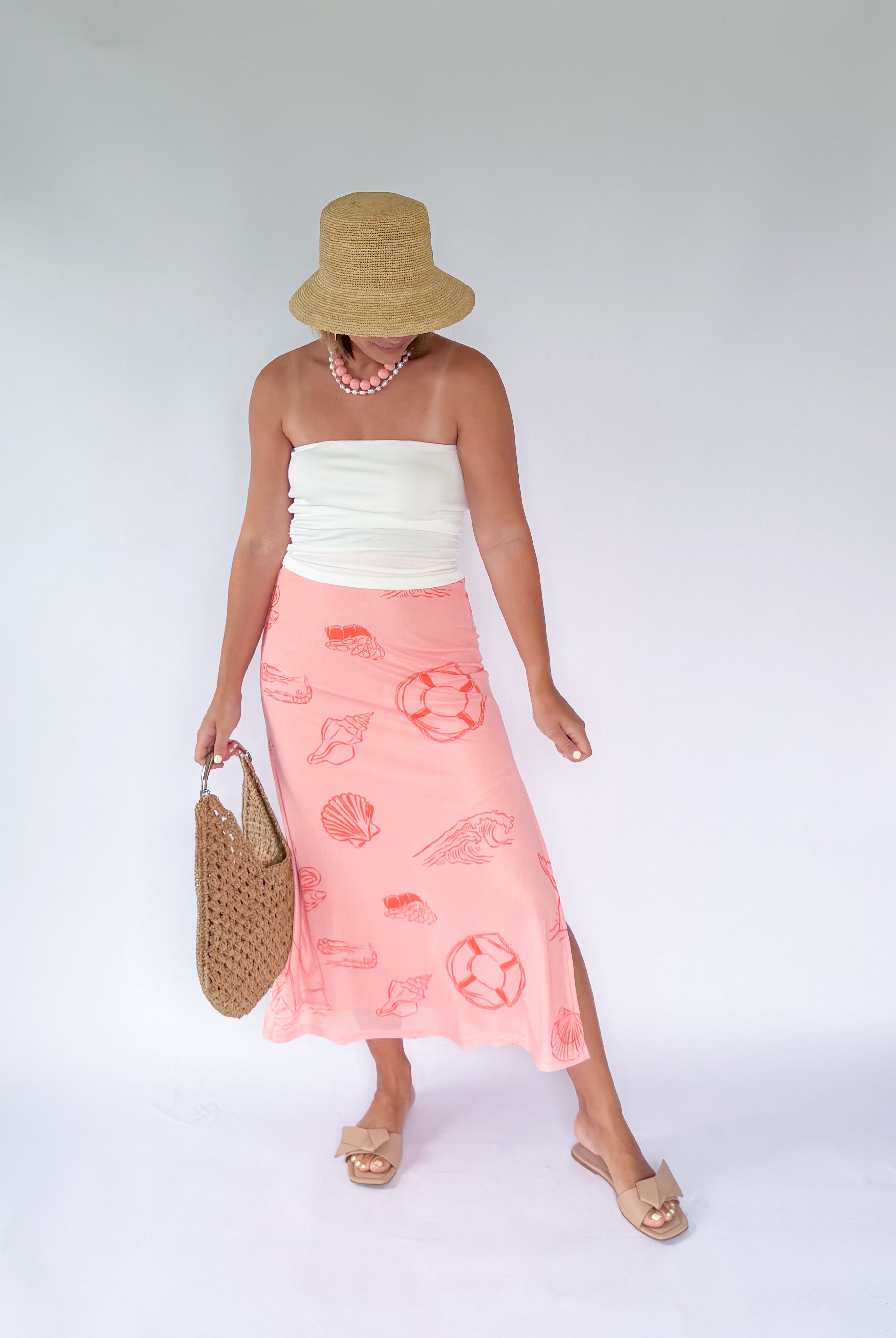 bavely sea life midi skirt