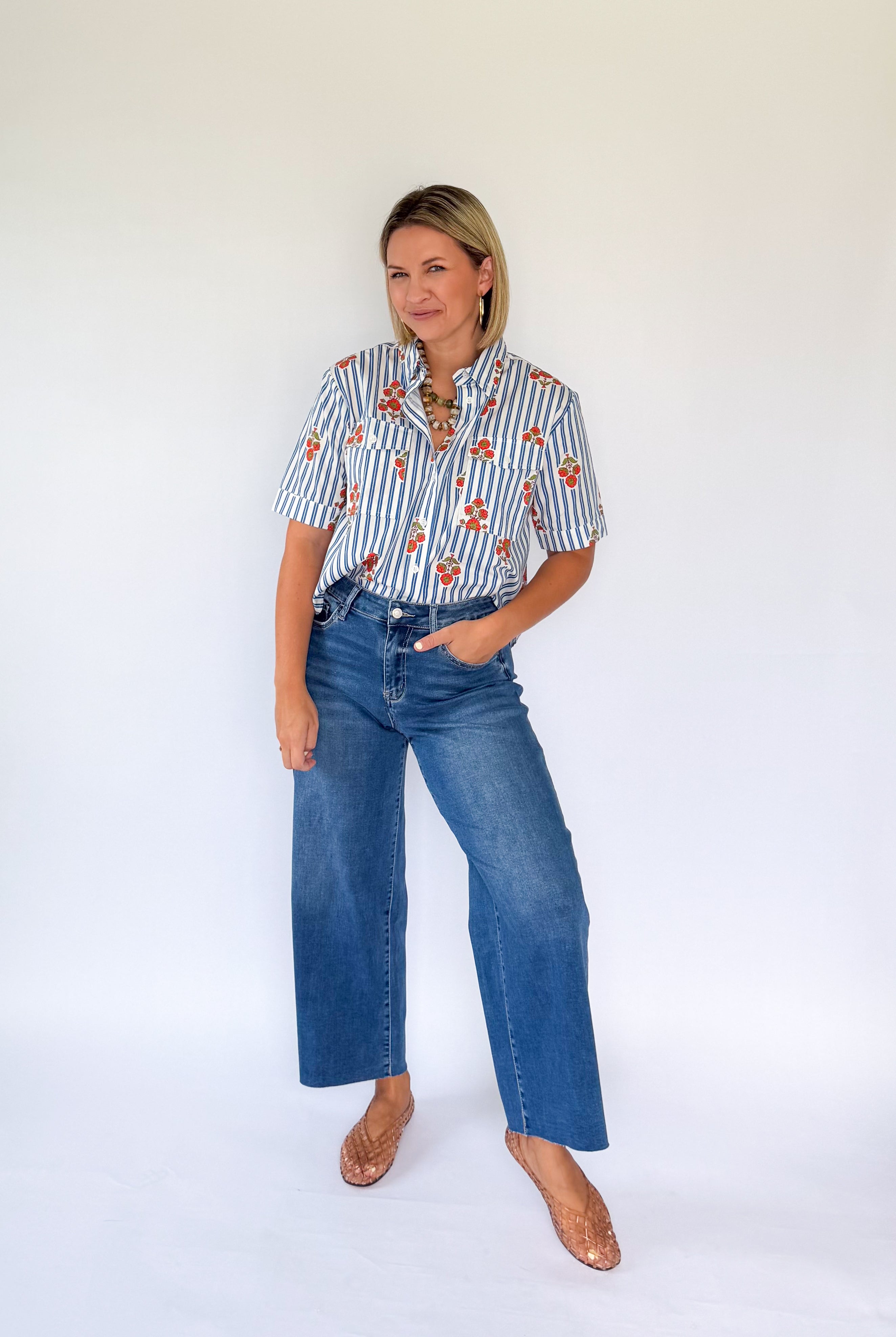 Floral Pocket Camp Top By Karlie