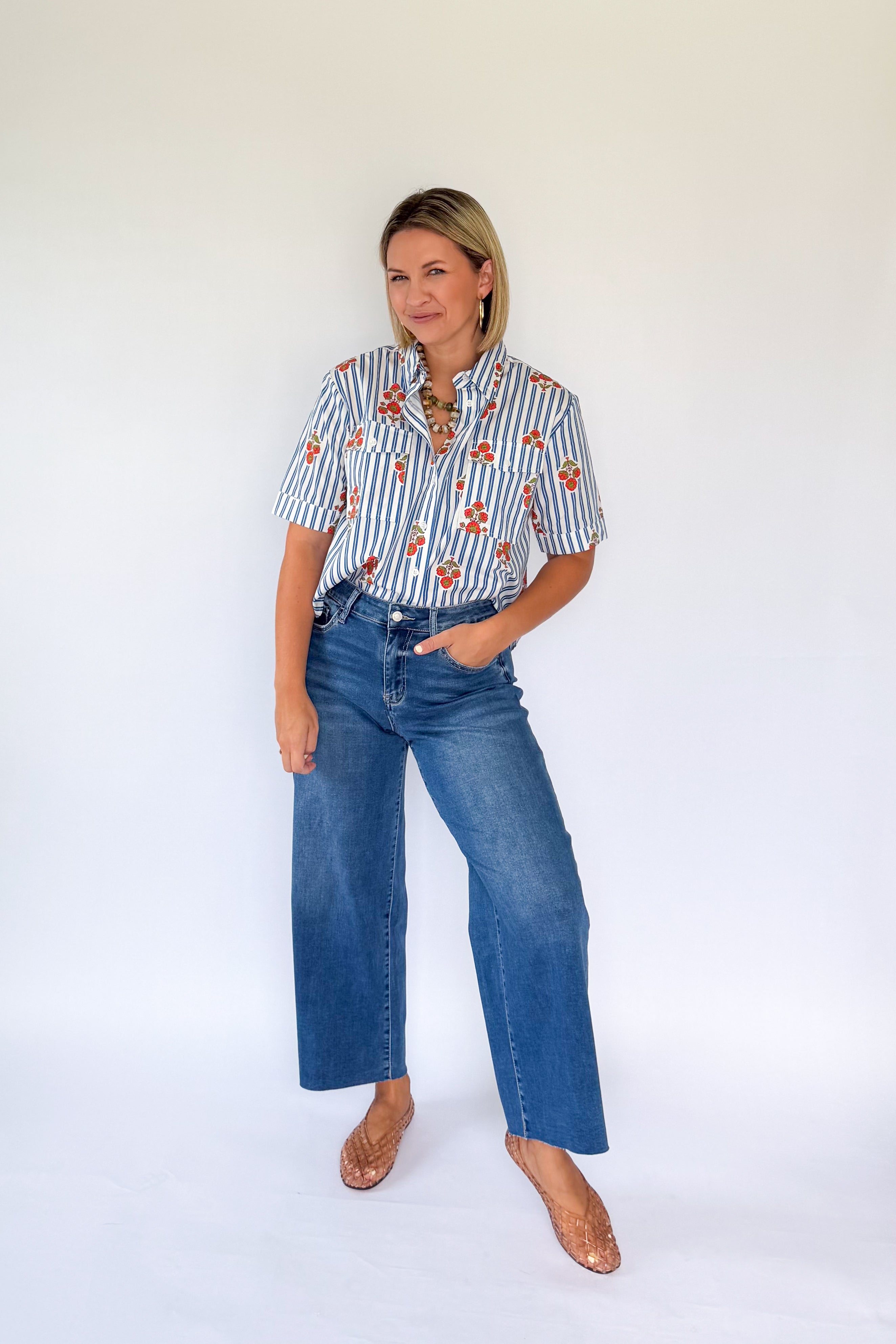 Floral Pocket Camp Top By Karlie