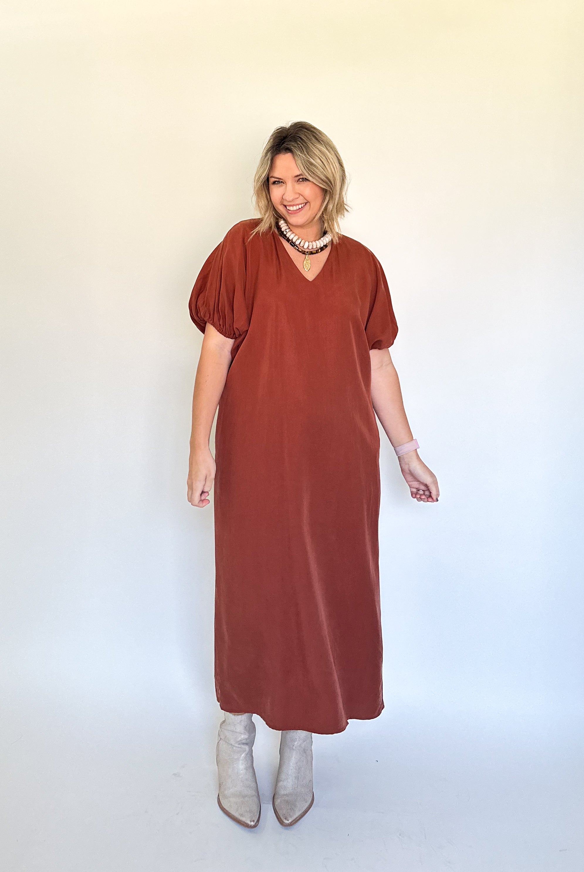 entro rust maxi dress
