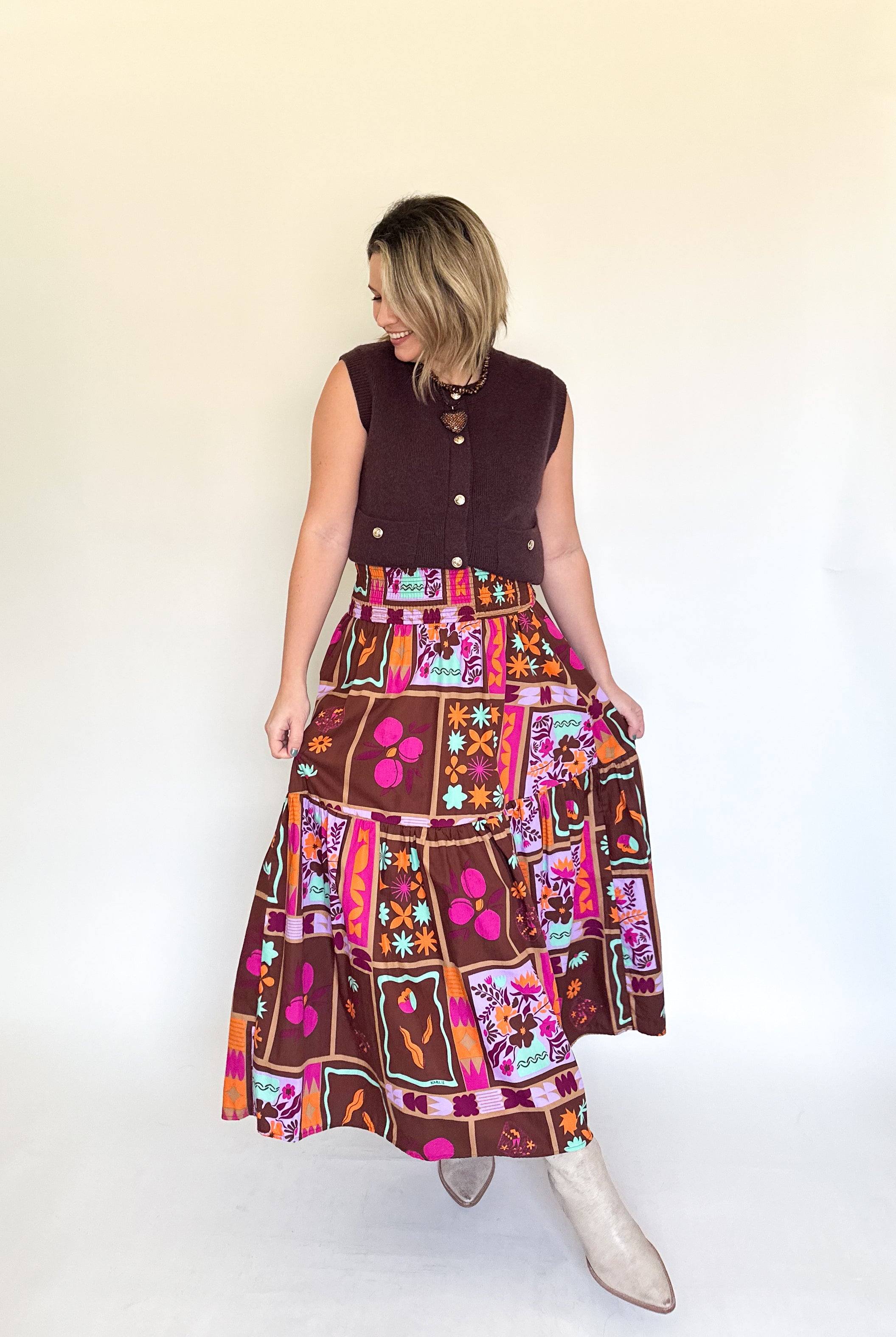 Karlie floral maxi skirt