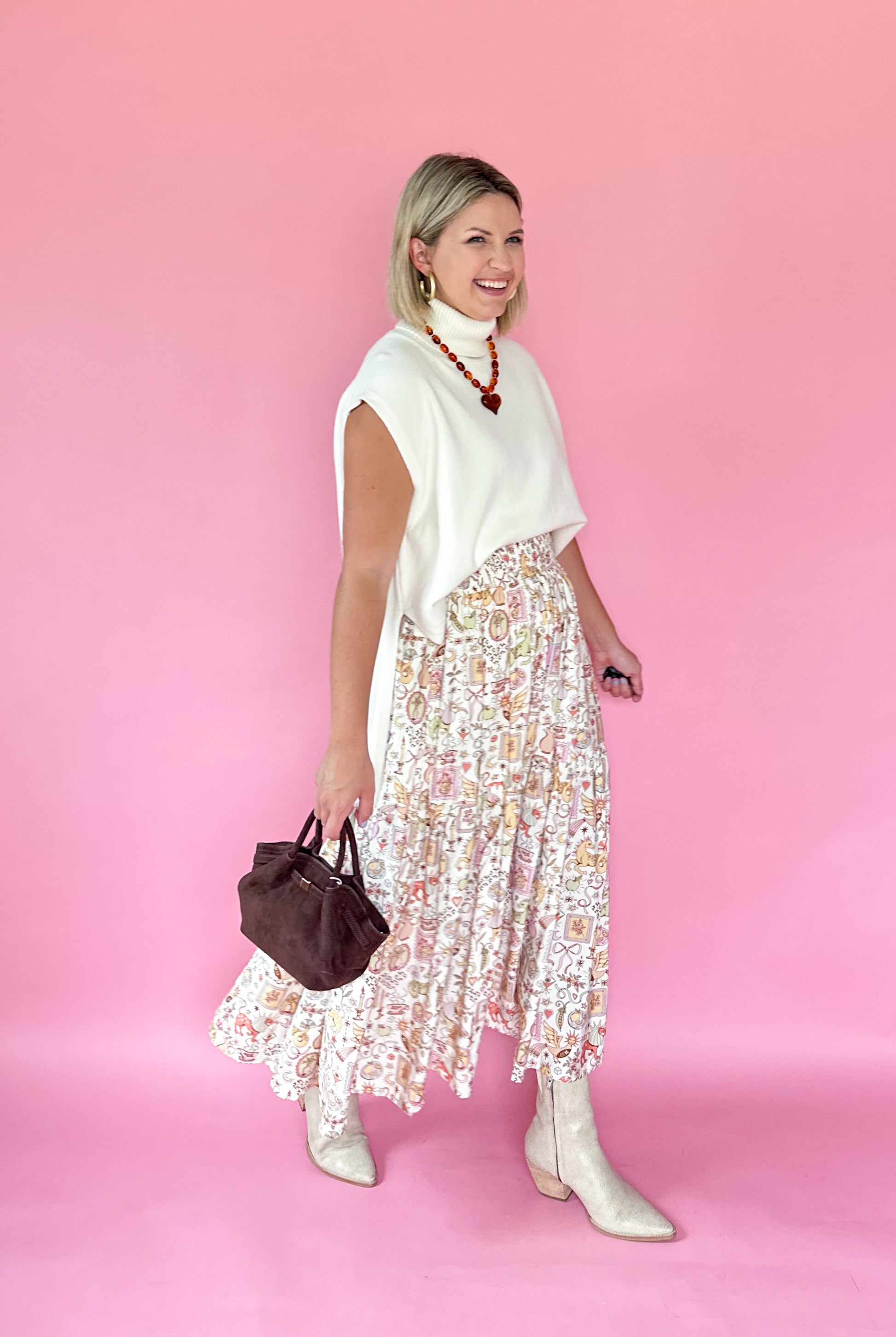 karlie ivory high low sweater