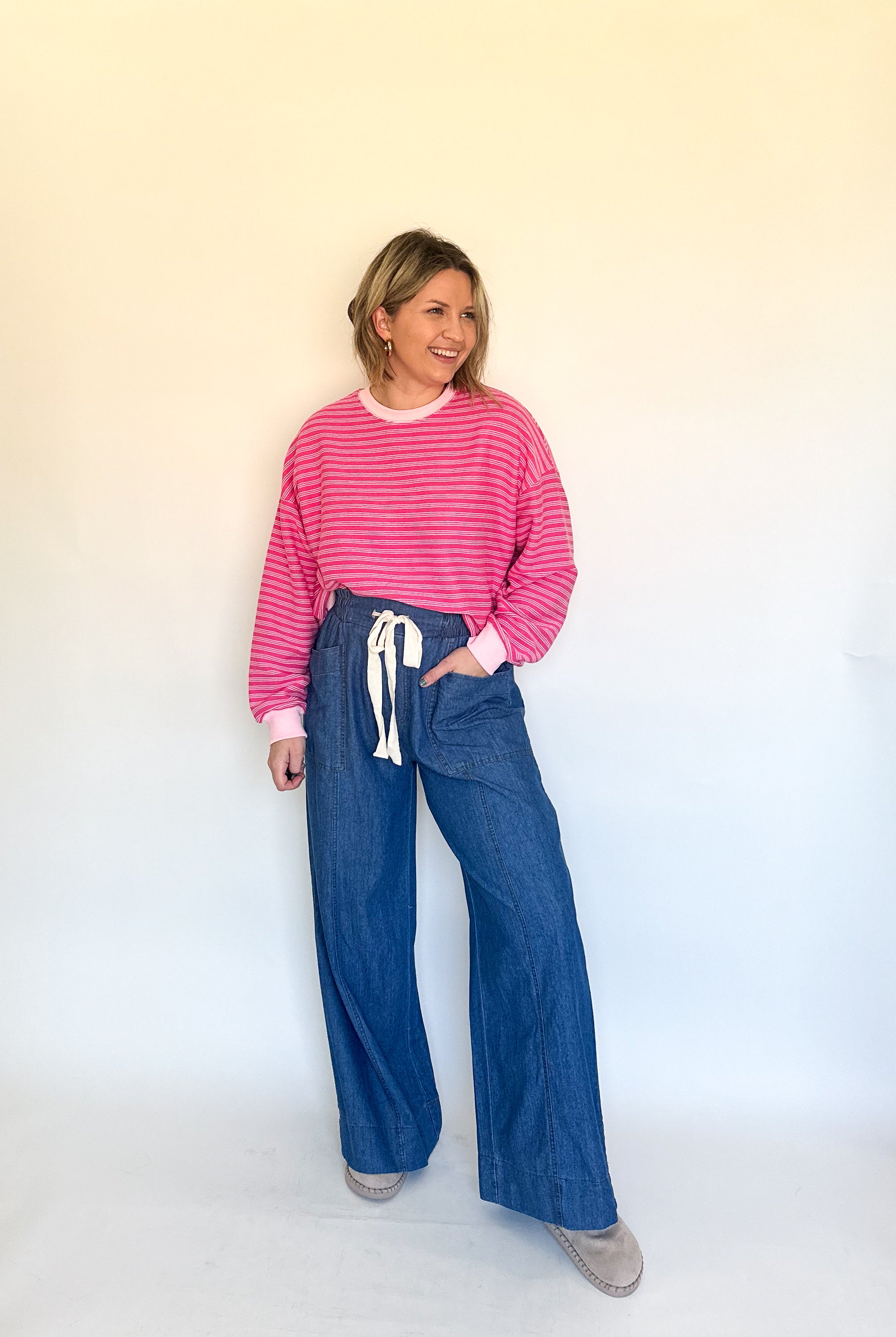 entro denim wide leg pant