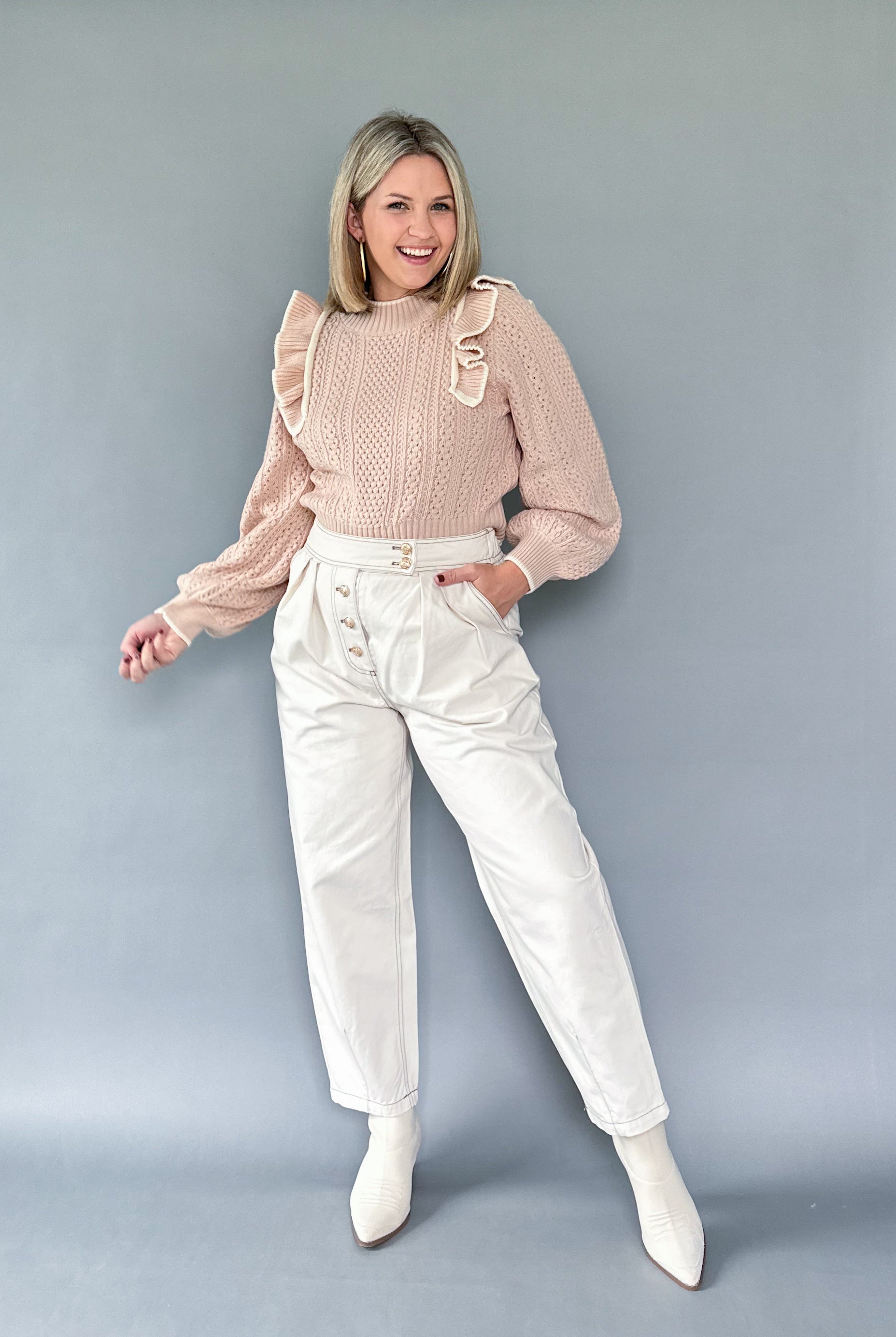 entro ivory barrel pant