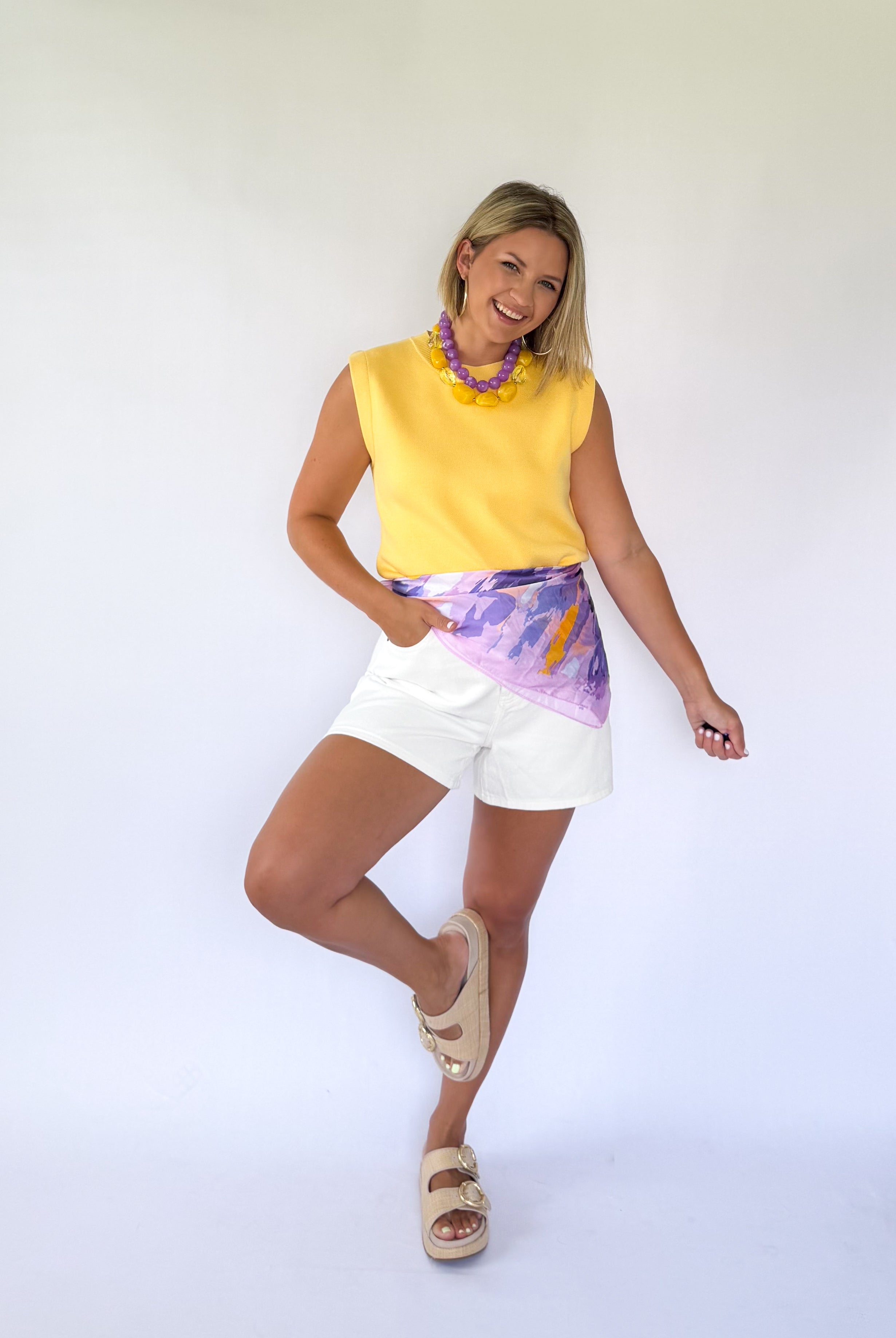 entro yellow sweater tank top