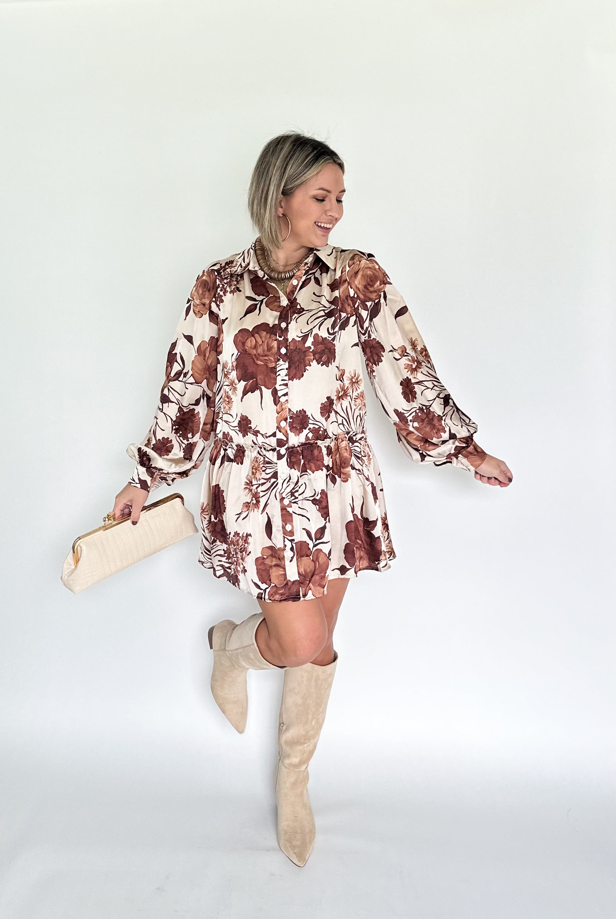 olivaceous floral mii dress