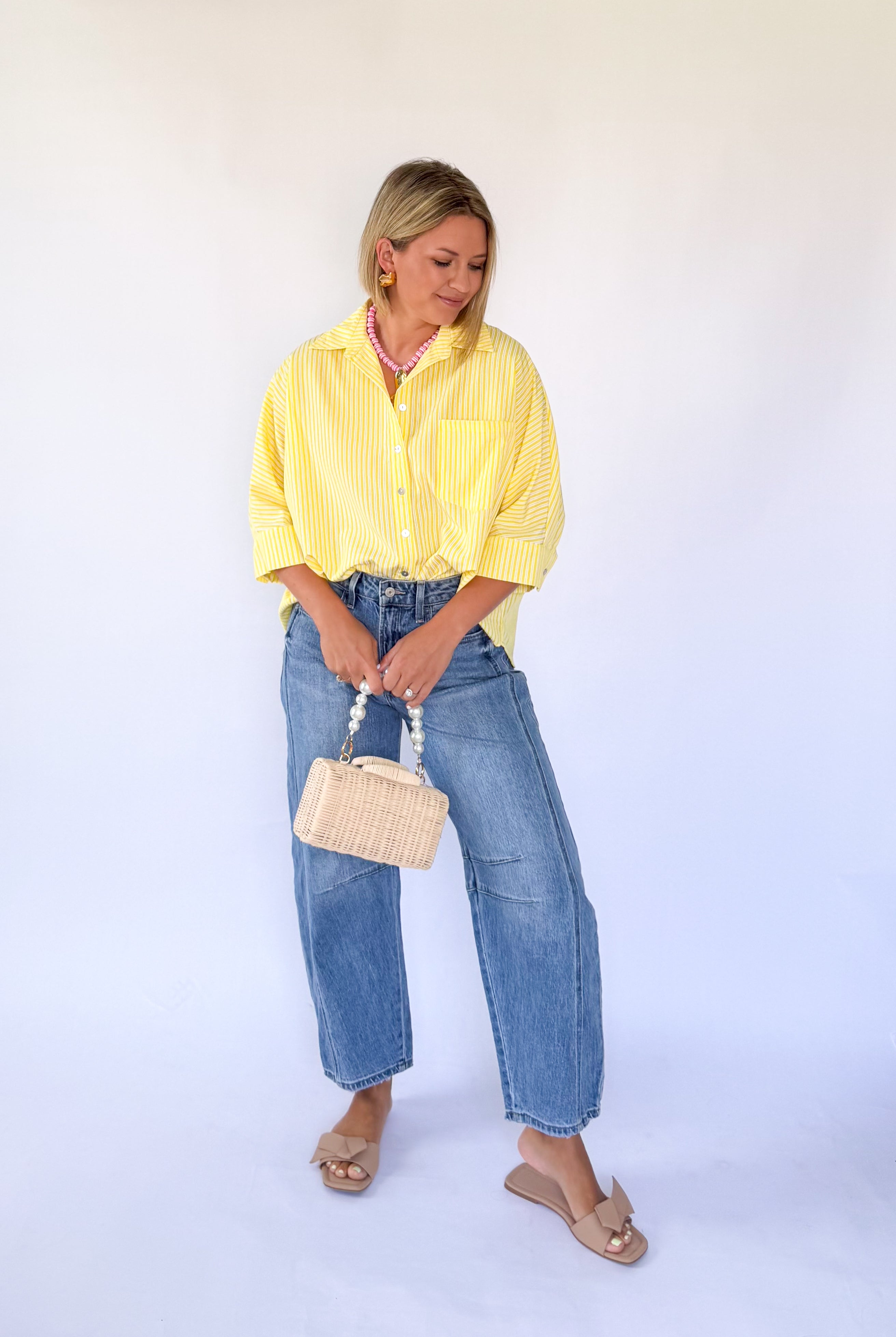 entro yellow stripe top