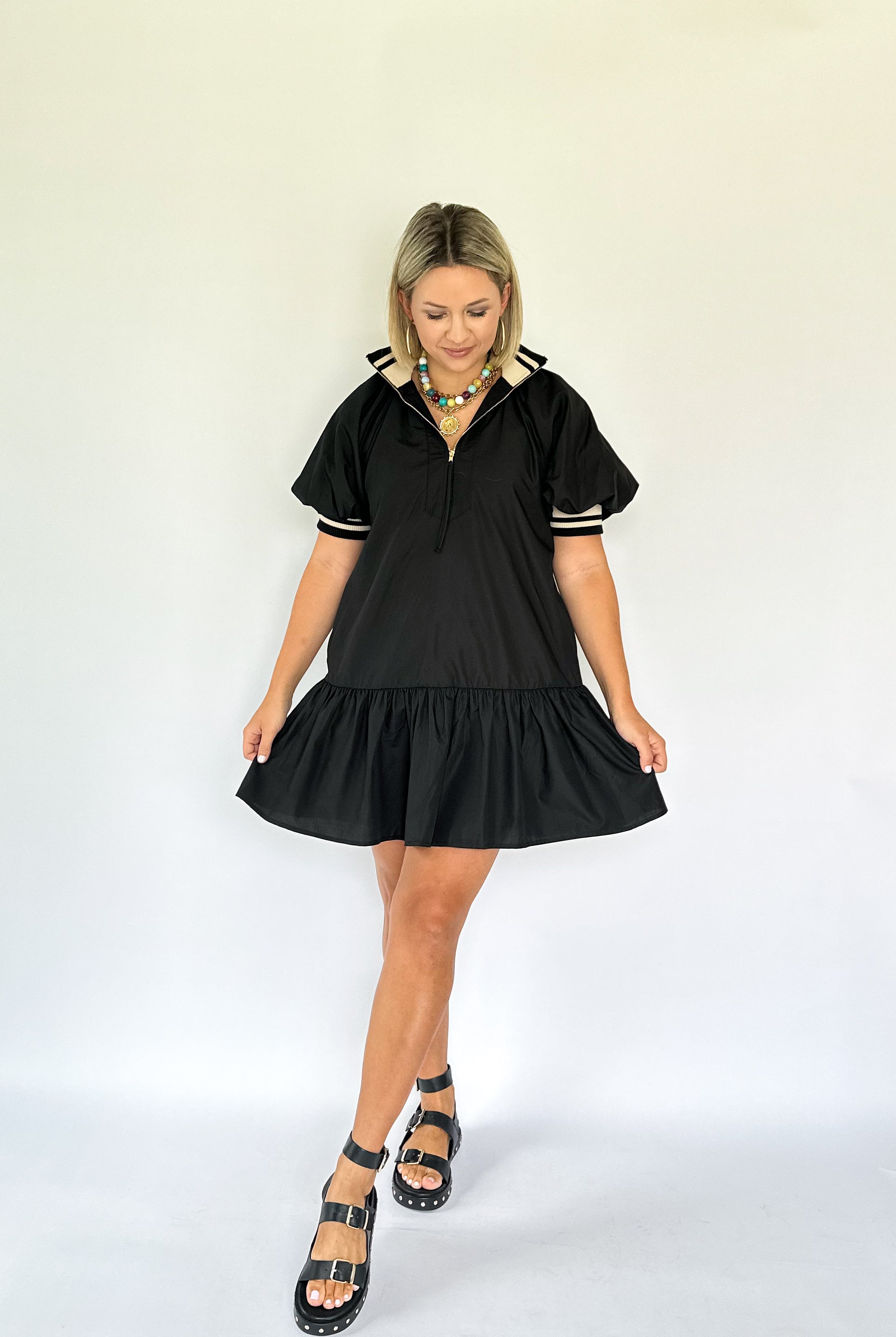 entro black mini dress
