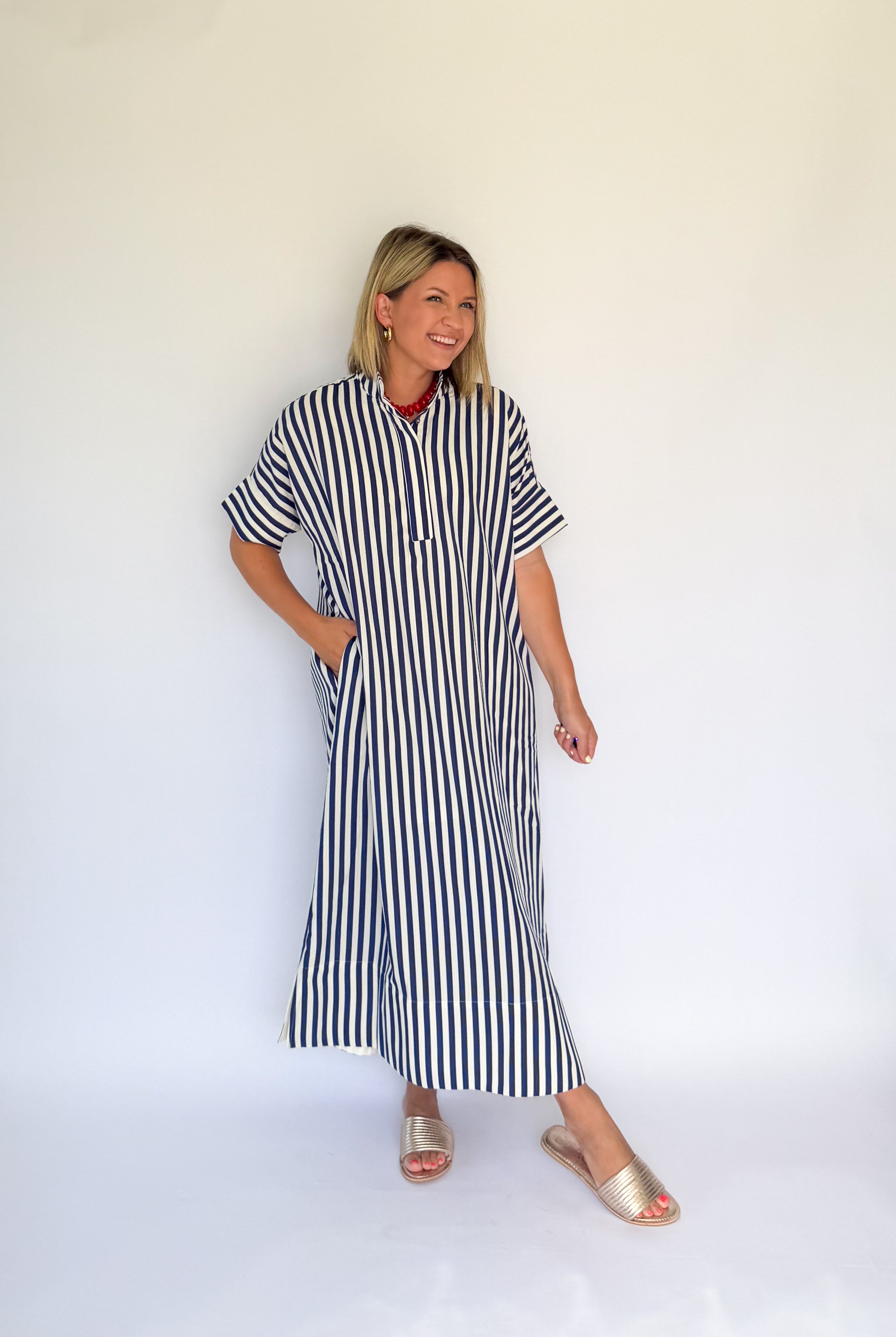 entro navy maxi dress