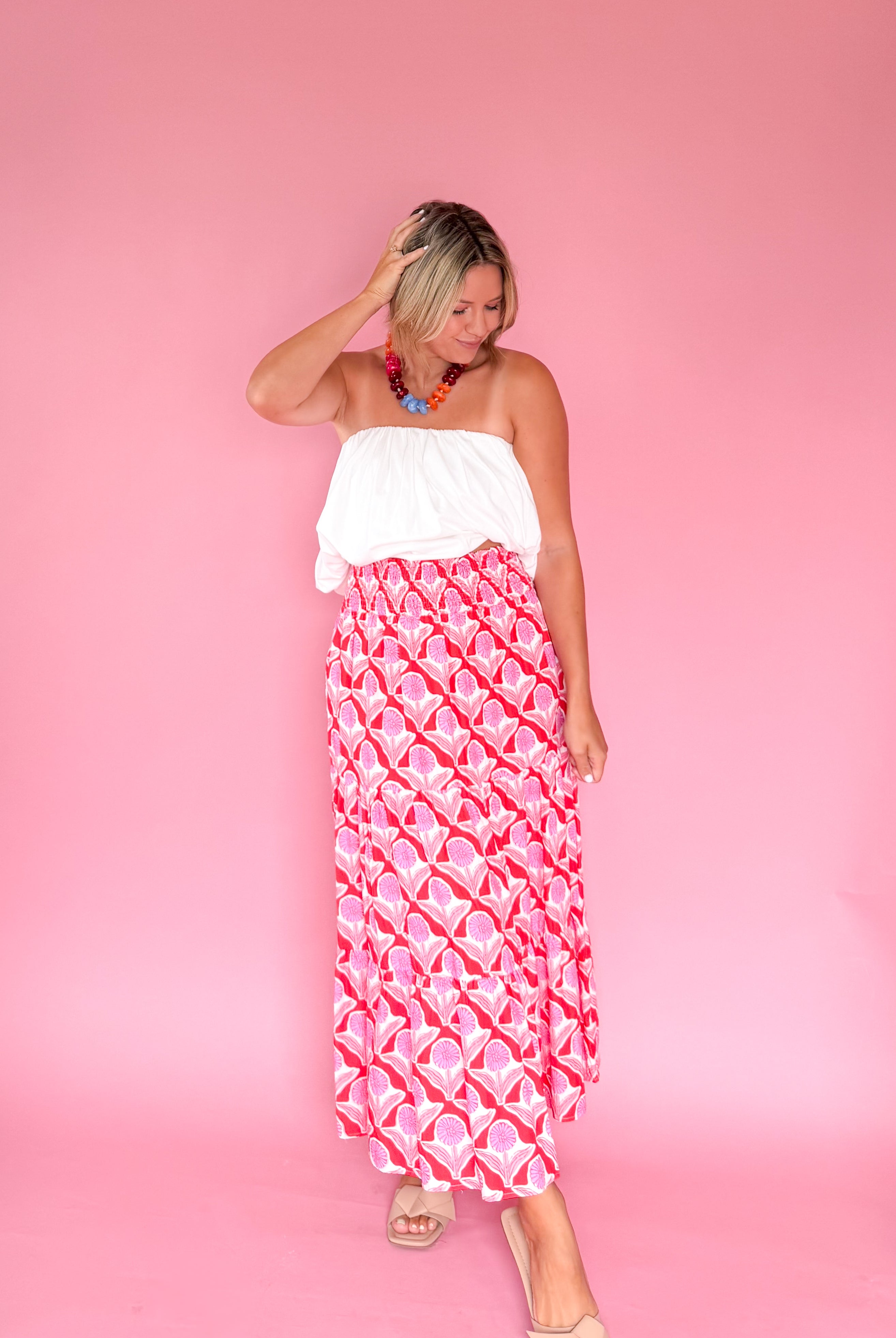 tcec floral maxi skirt