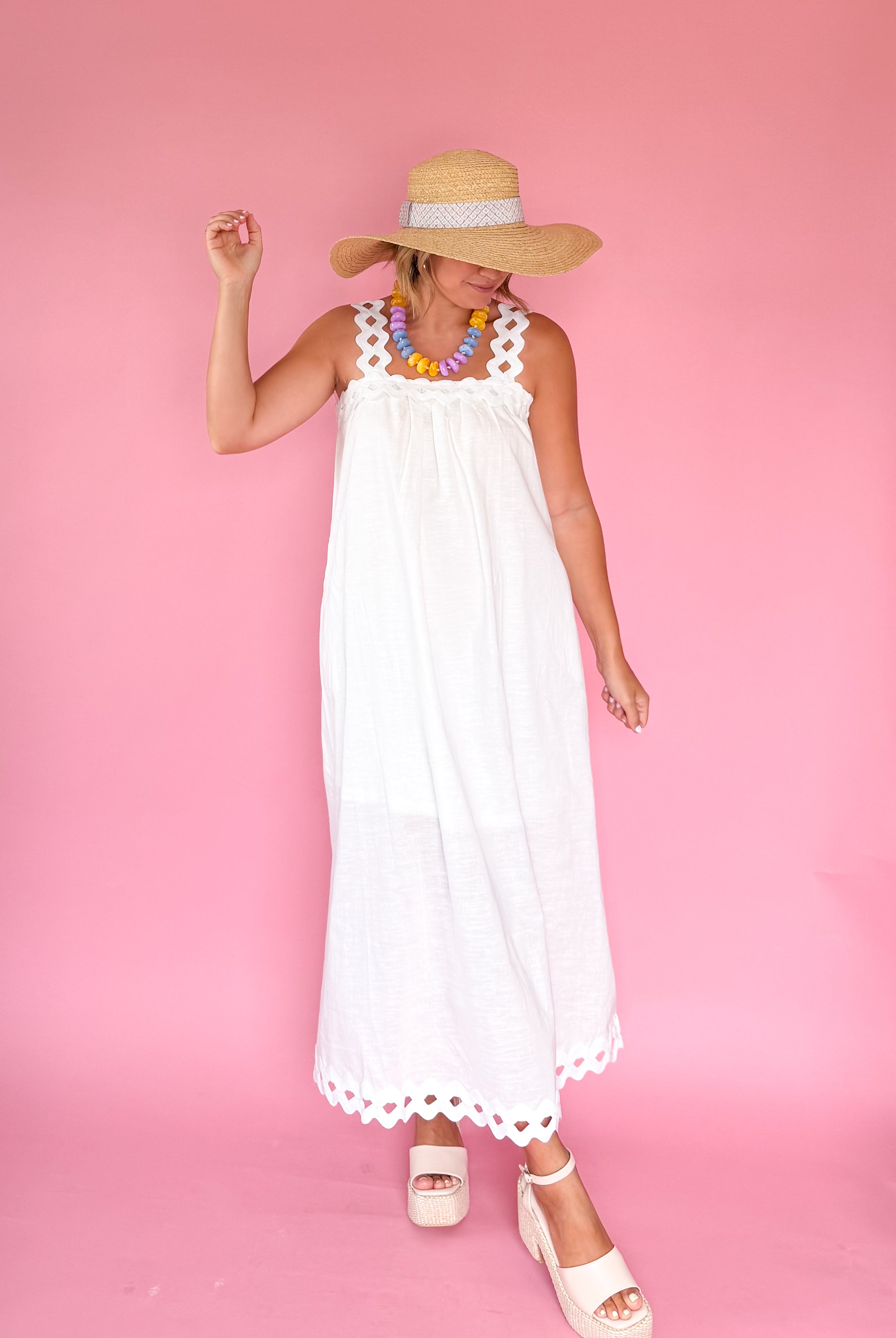 entro white maxi dress