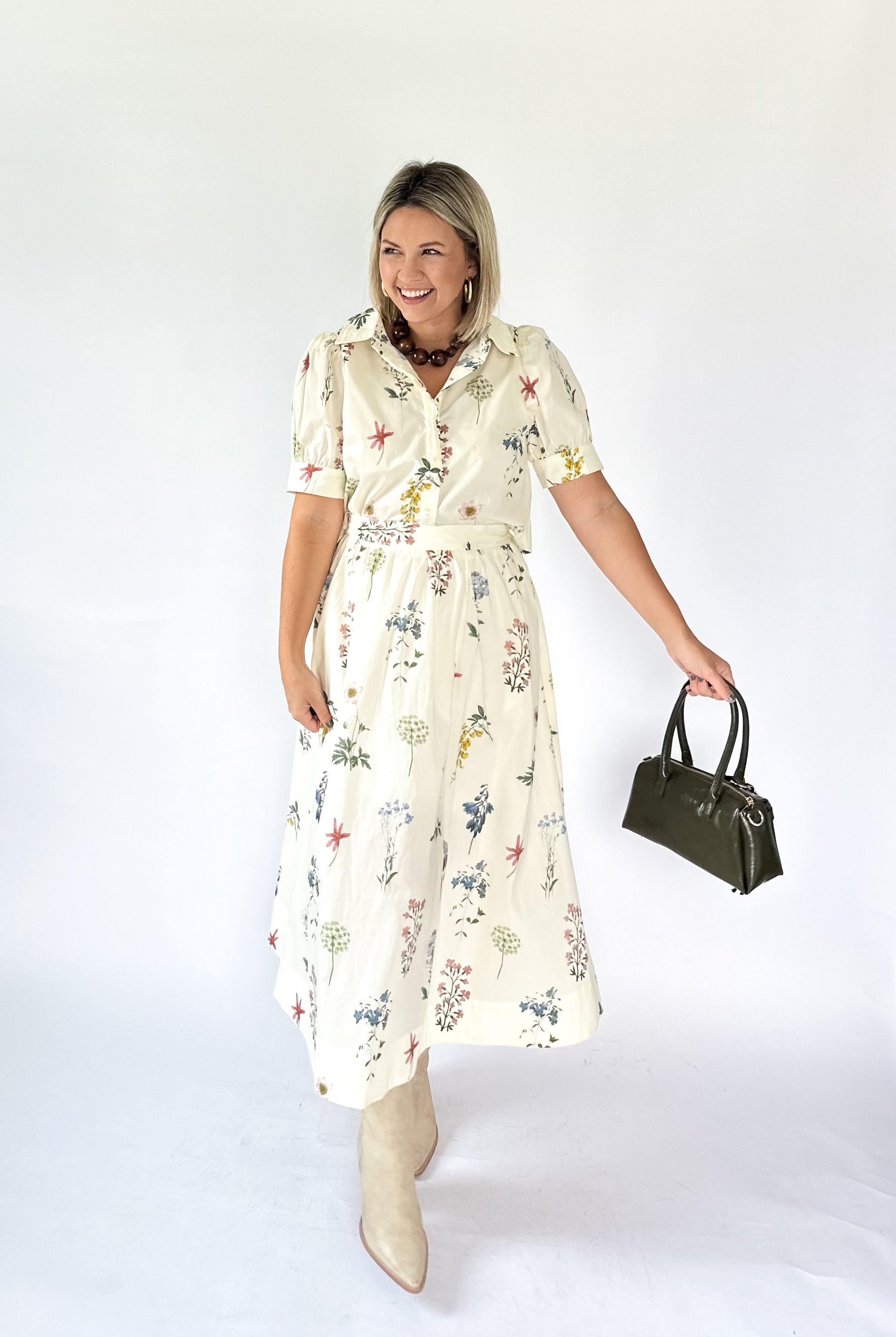 entro floral skirt set