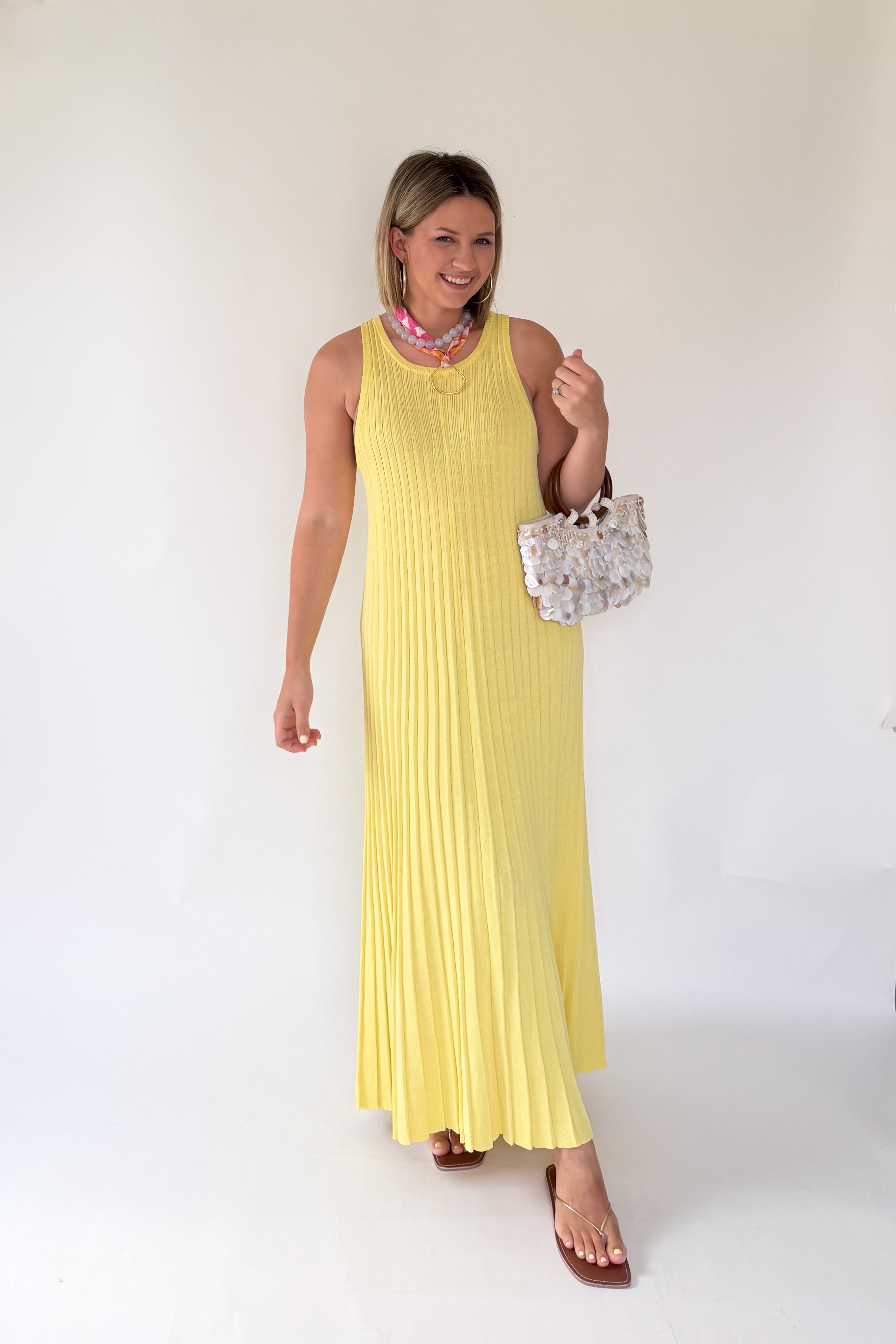 by together banana ribbed maxi dress