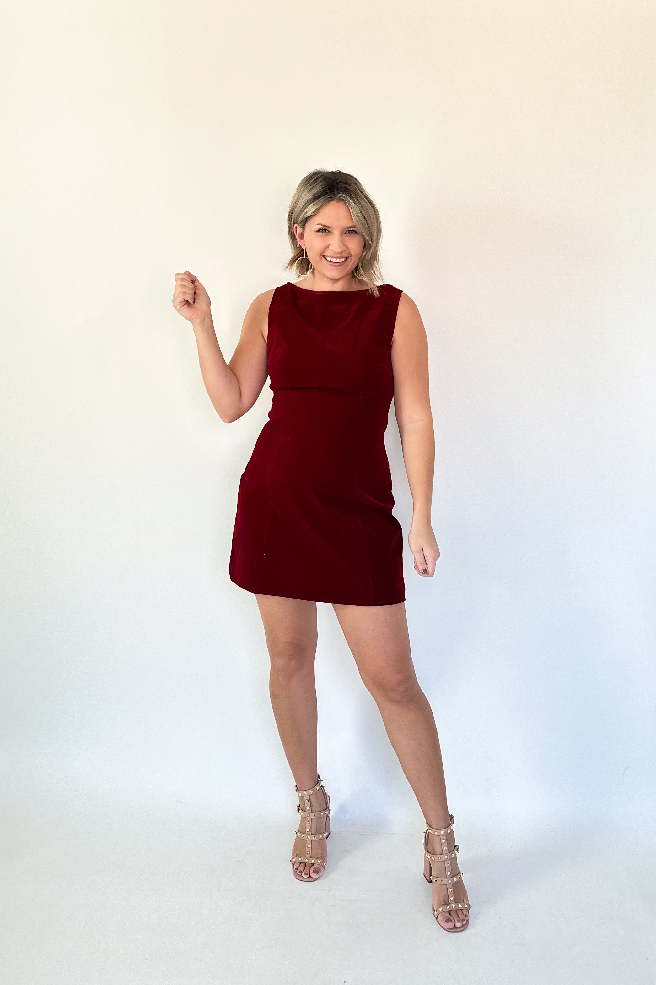 Carmine RED Velvet Dress X-SMALL / RED Carmine RED Velvet Dress X-SMALL / RED