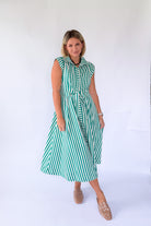 entro green & white stripe maxi