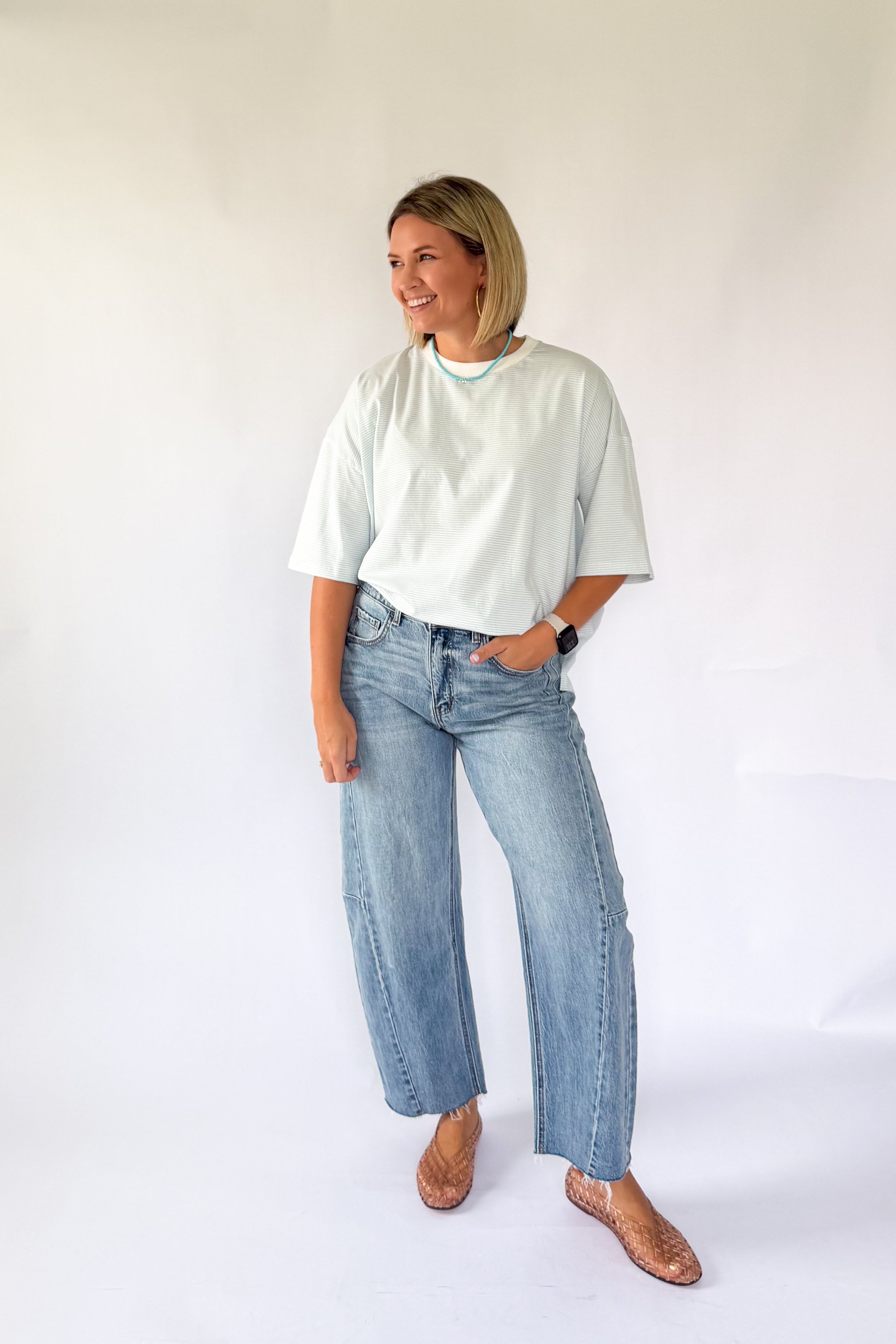 wishlist blue & white stripe tee