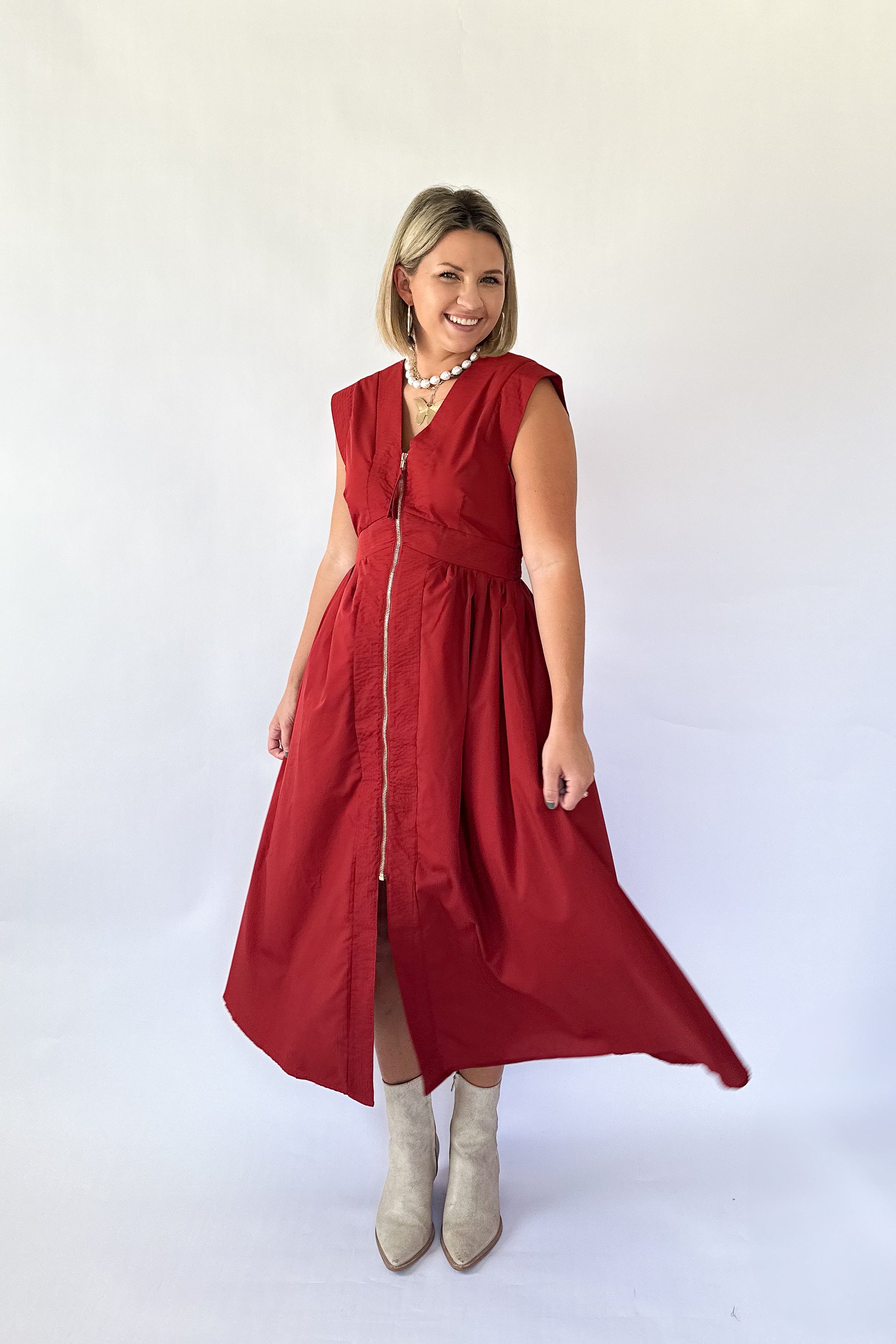 entro brick maxi dress