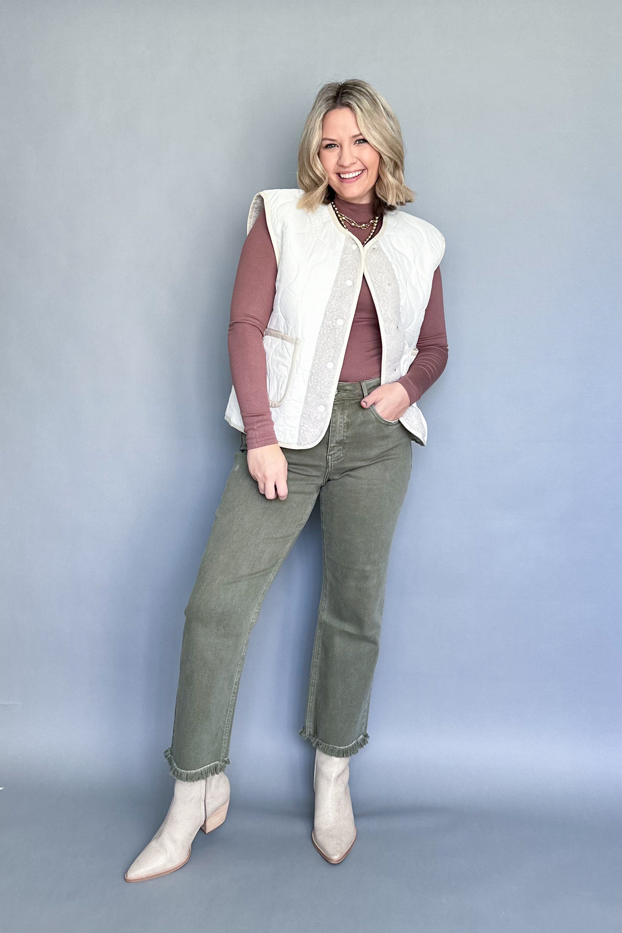 by together quilted sherpa vest