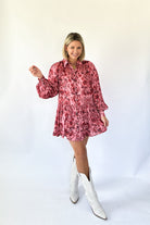 olivaceous pink mini satin dress